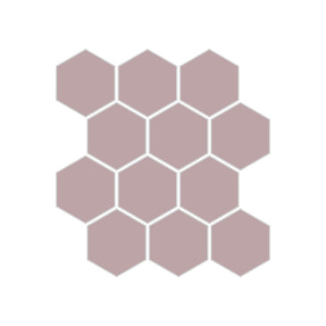 2" Hexagon Sheeted Original Ceramic Mosaic Tile in Painted Sky Matte