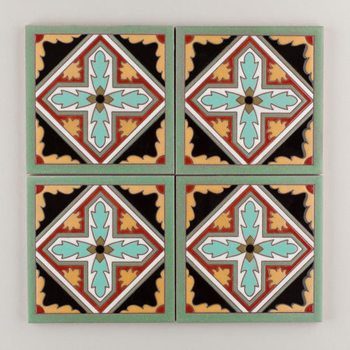 6x6 Handpainted Tile Old California #4 in Warm Motif