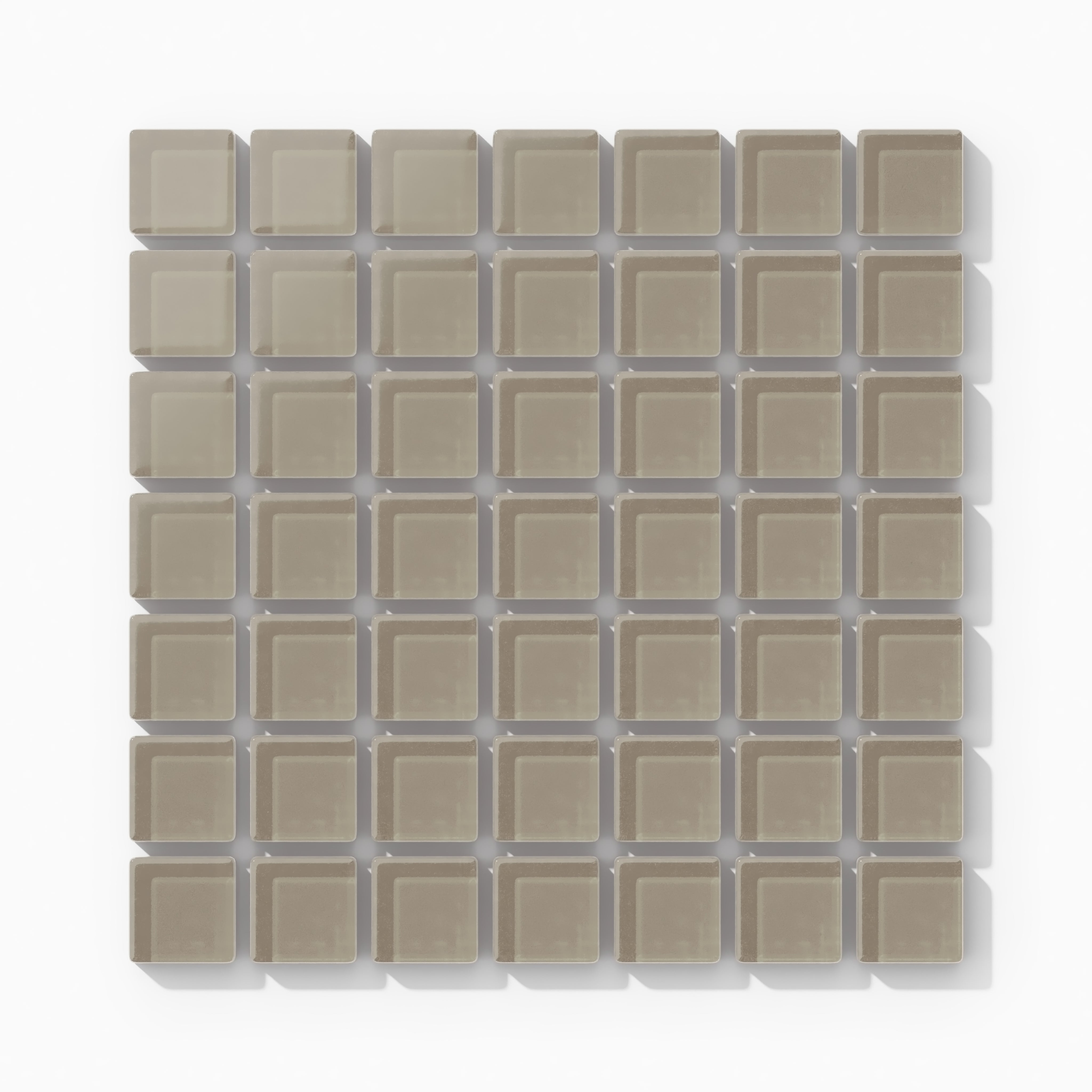 1x1 Straight Set Sheeted Glass Mosaic Tile in Quail Matte
