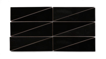 Right Scalene Triangle Original Ceramic Tile in Raven Gloss