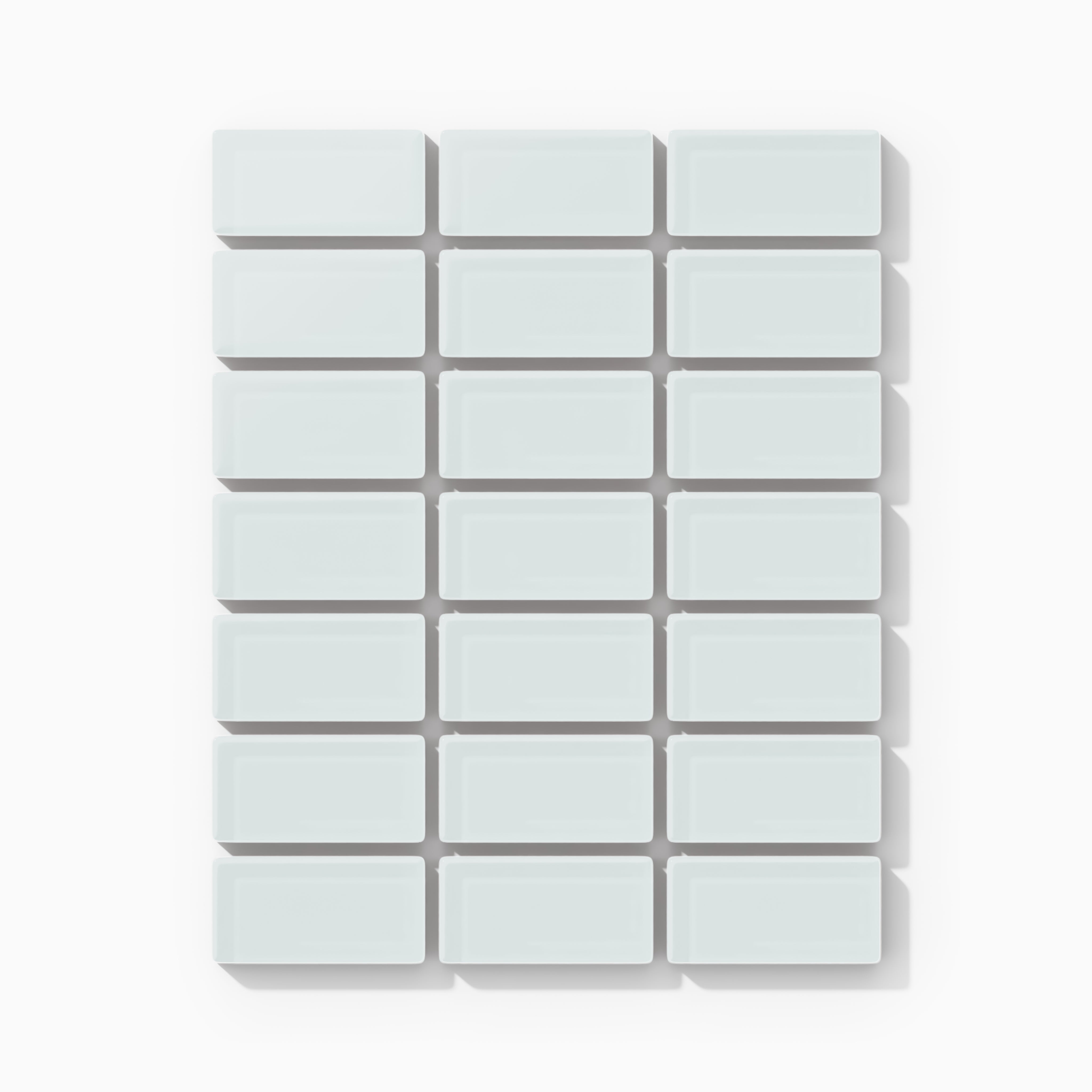 1x2 Straight Set Sheeted Glass Mosaic Tile in Warbler Matte