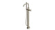 Contour One Handle Floor Mount Squaretop Bath Trim with Hand Shower and Soft Cross Handle in French Nickel