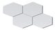 Elongated Hexagon Natural Press Ceramic Tile in Tin Oxide Gloss