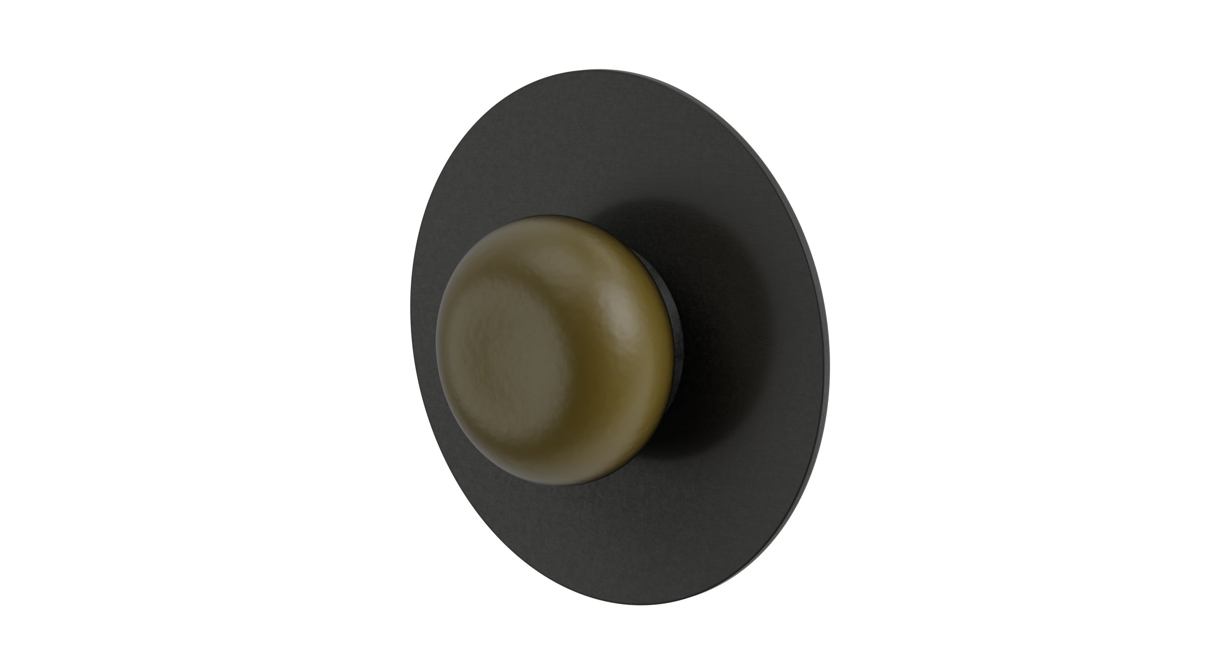 Foundry One Handle Wall Mount Shower Trim with Pebble Ceramic Knob Handle in Blackened Nickel