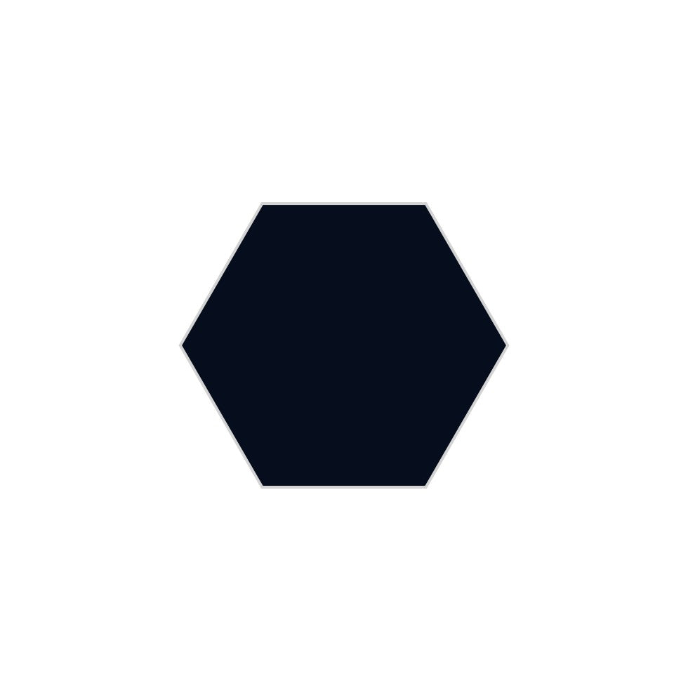 6" Hexagon Original Ceramic Tile in Navy Blue Matte