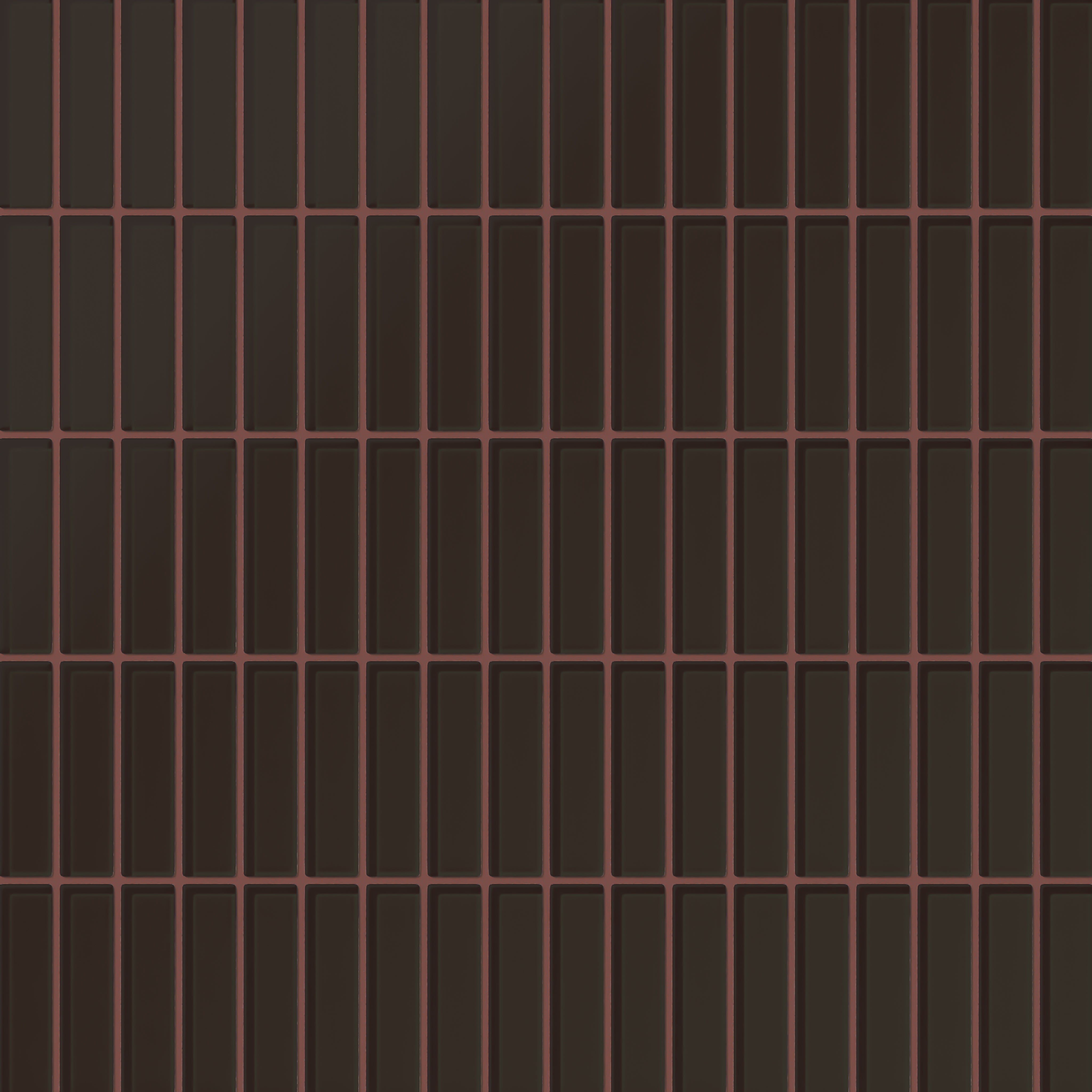 1x4 Straight Set Sheeted Glass Mosaic Tile in Nighthawk Matte