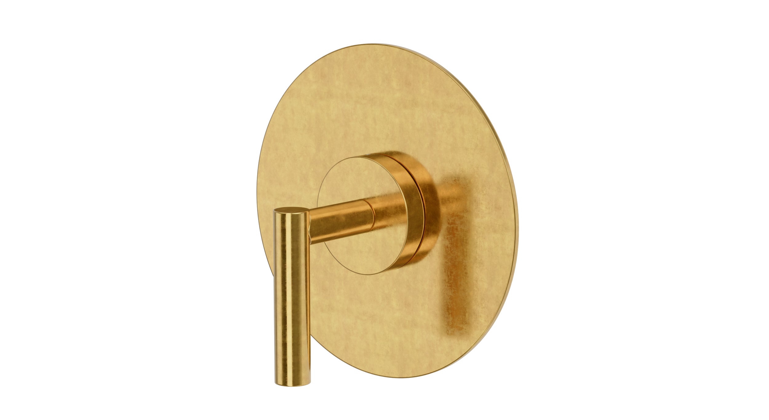 Contour One Handle Wall Mount Shower Trim with Soft Lever Handle in French Brass