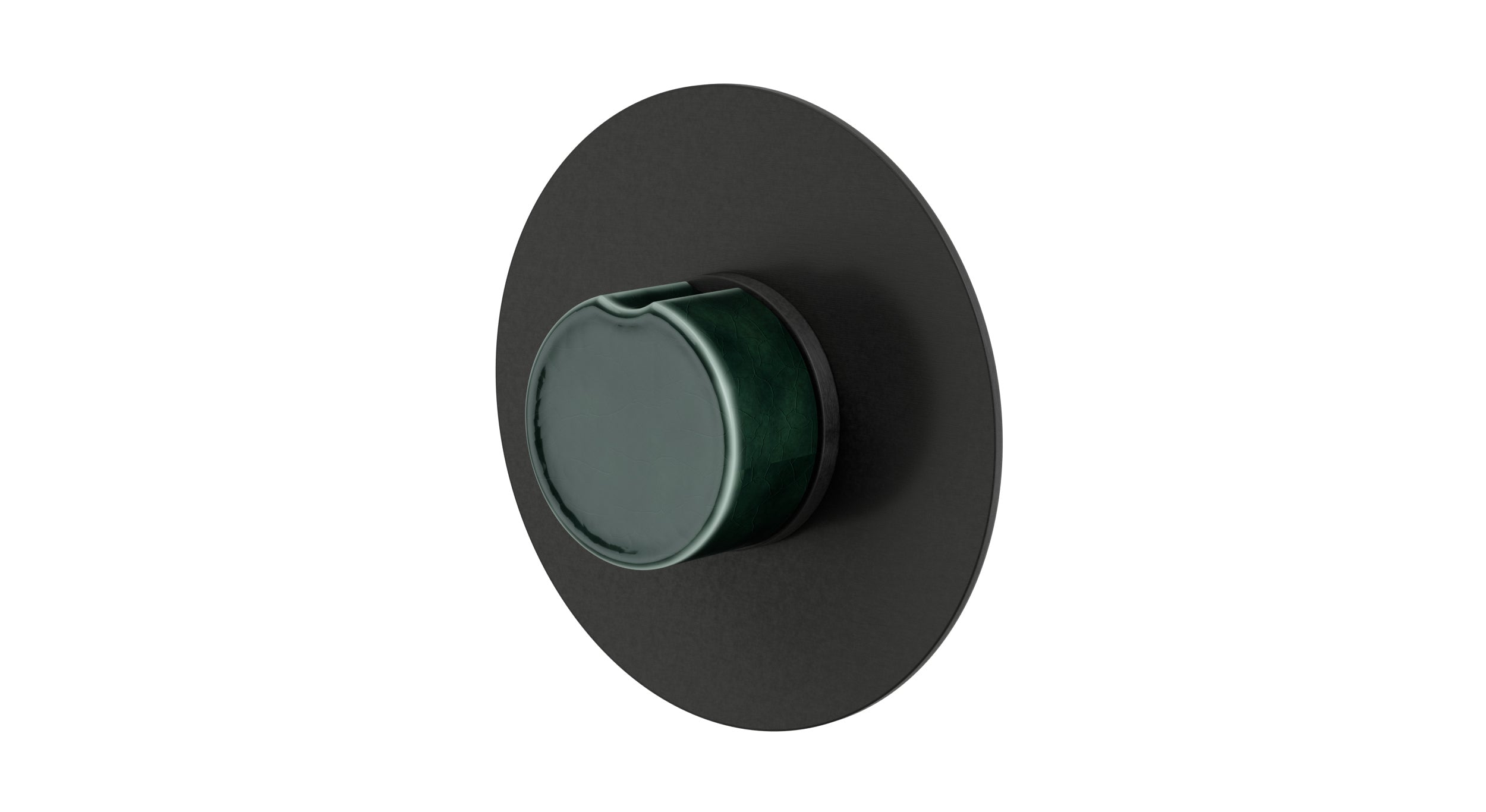 Foundry One Handle Wall Mount Shower Trim with Groove Ceramic Knob Handle in Blackened Nickel