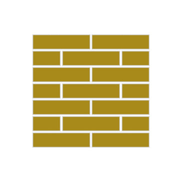 1x4 Half Offset Sheeted Original Ceramic Mosaic Tile in Mustard Seed Gloss