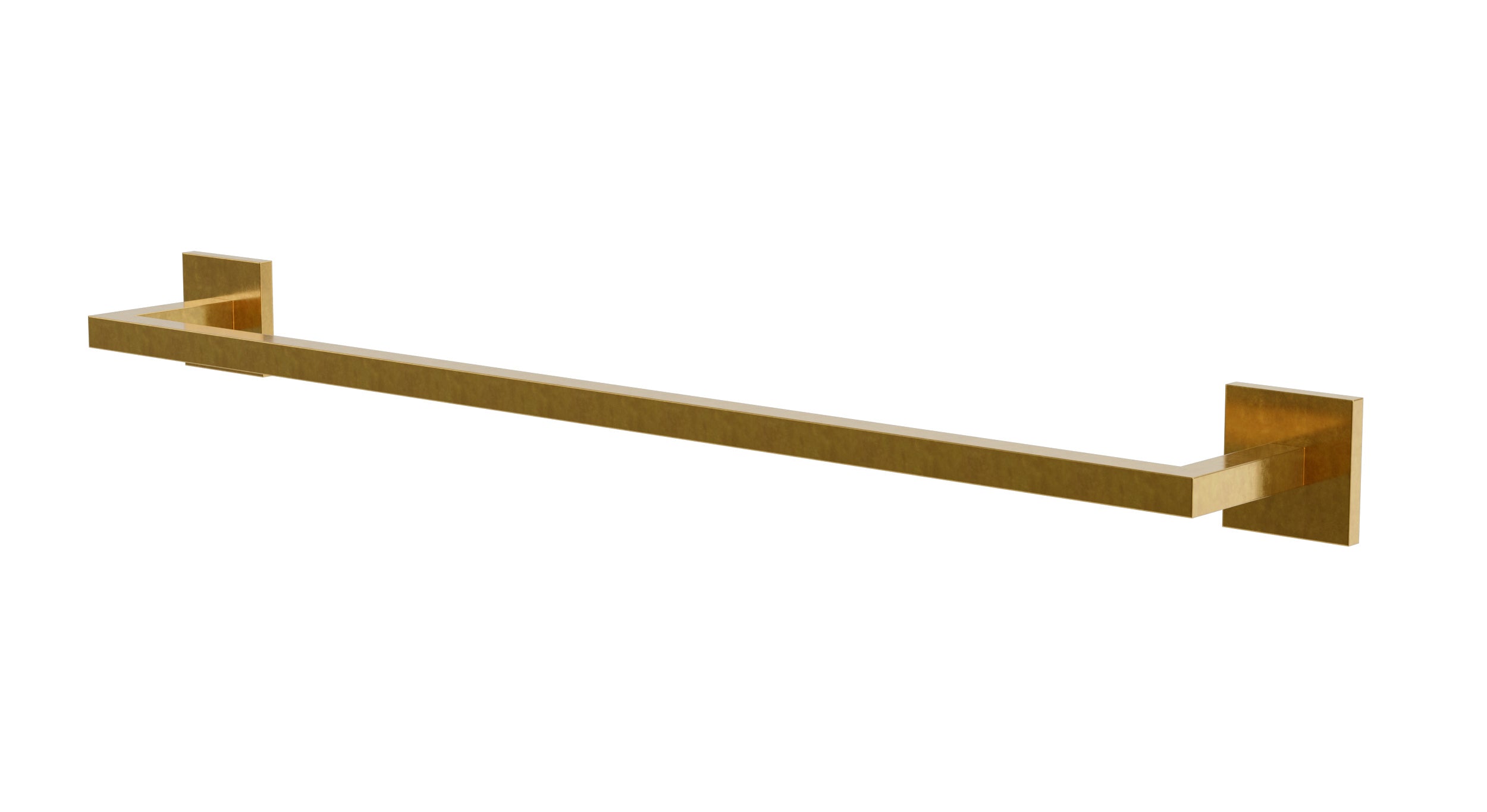 Flatiron Square Towel Bar 24" in French Brass