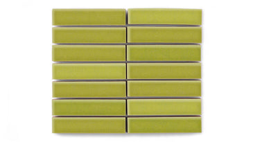 1x4 Straight Set Sheeted Original Ceramic Mosaic Tile in Palm Tree Gloss