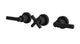 Flatiron Three Handle Wall Mount Bath Trim with Linear Cross/Linear Lever Handles in Matte Black
