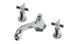 Emerson Two Handle Deck Mount Low Hexagon Bath Trim with Defined Cross Handles in Polished Chrome