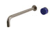 Foundry One Handle Wall Mount 12" Lavatory Faucet with Pebble Ceramic Knob Handle in Antique Nickel
