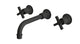 Emerson Two Handle Wall Mount 8.25" Lavatory Faucet with Classic Cross Handles in Matte Black