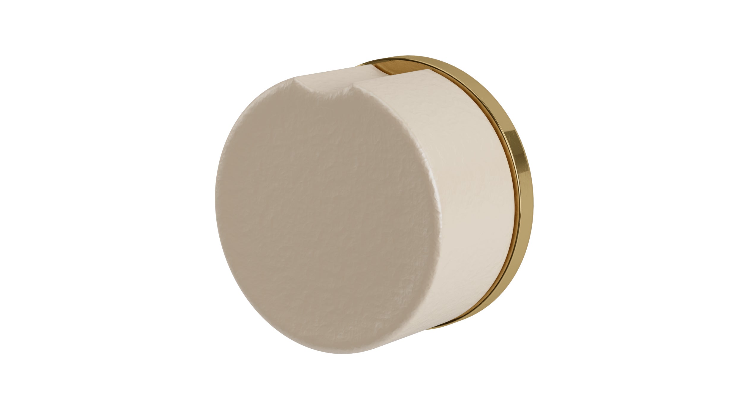Foundry One Handle Wall Mount Diverter/Volume Control Shower Trim with Groove Ceramic Knob Handle in Uncoated Polished Brass