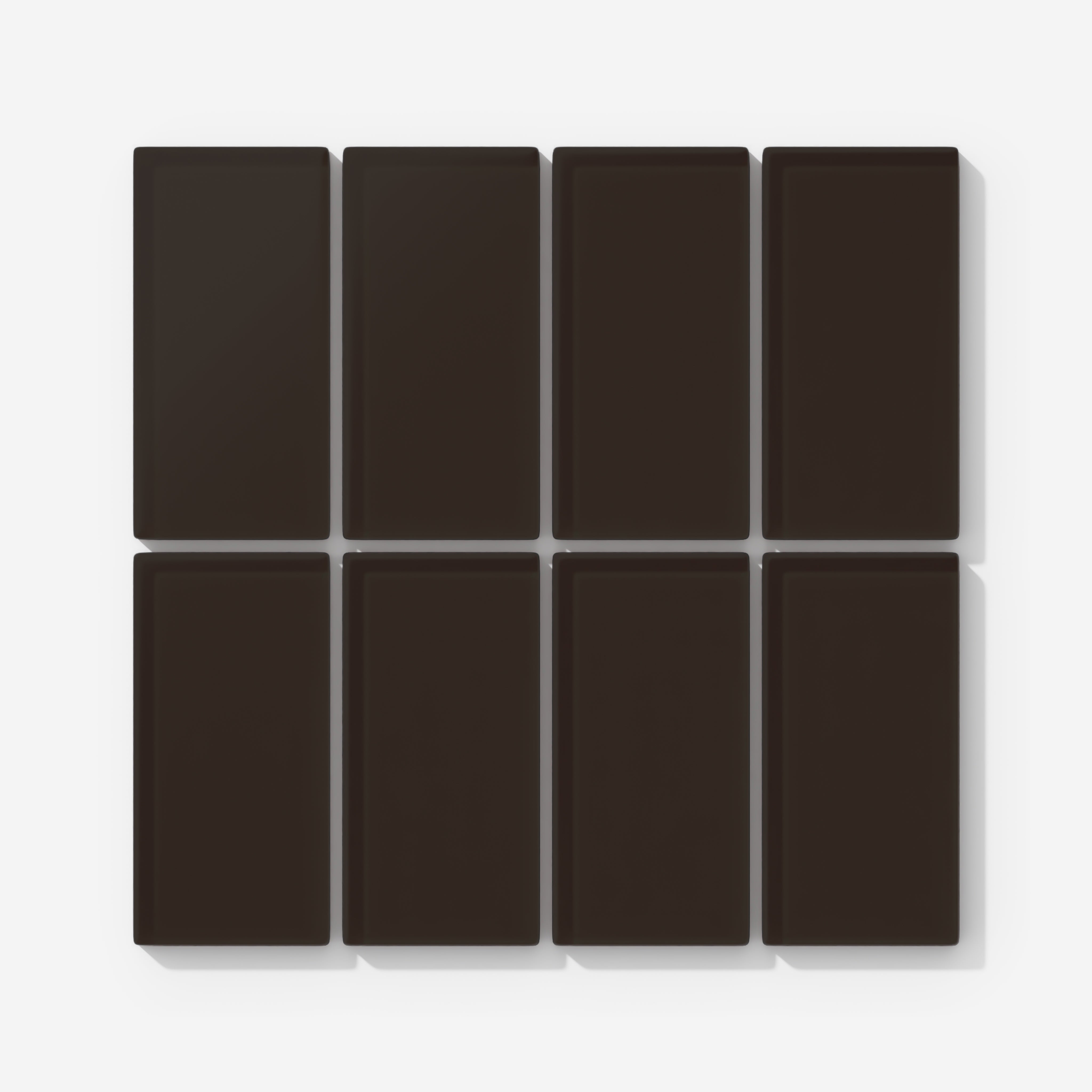 2x4 Straight Set Sheeted Glass Mosaic Tile in Nighthawk Matte
