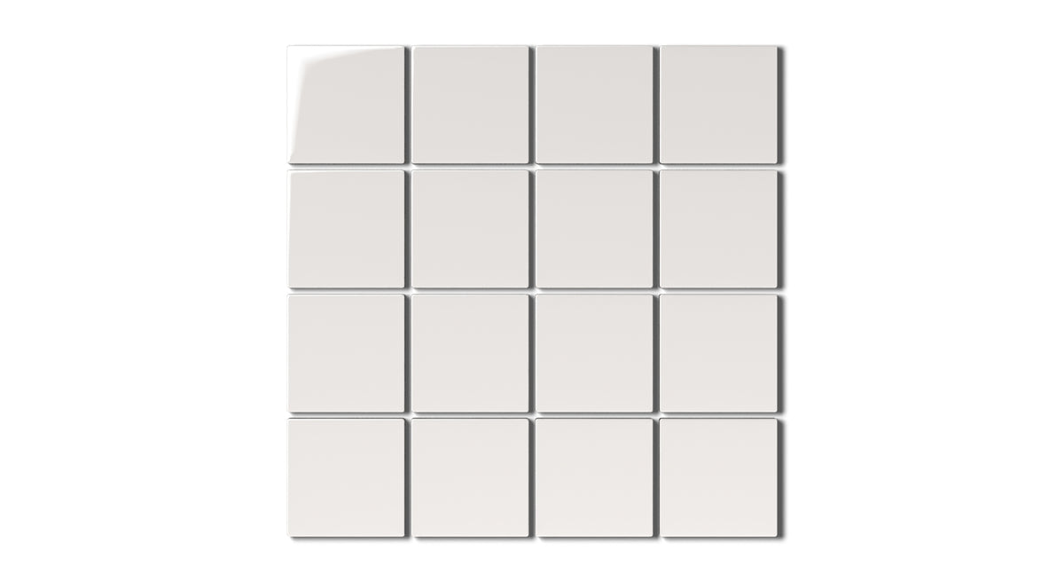 Flake White 3x3 Straight Set Sheeted Gloss Natural Press Ceramic Tile