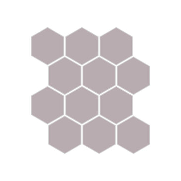 2" Hexagon Sheeted Original Ceramic Mosaic Tile in Dust Storm Matte