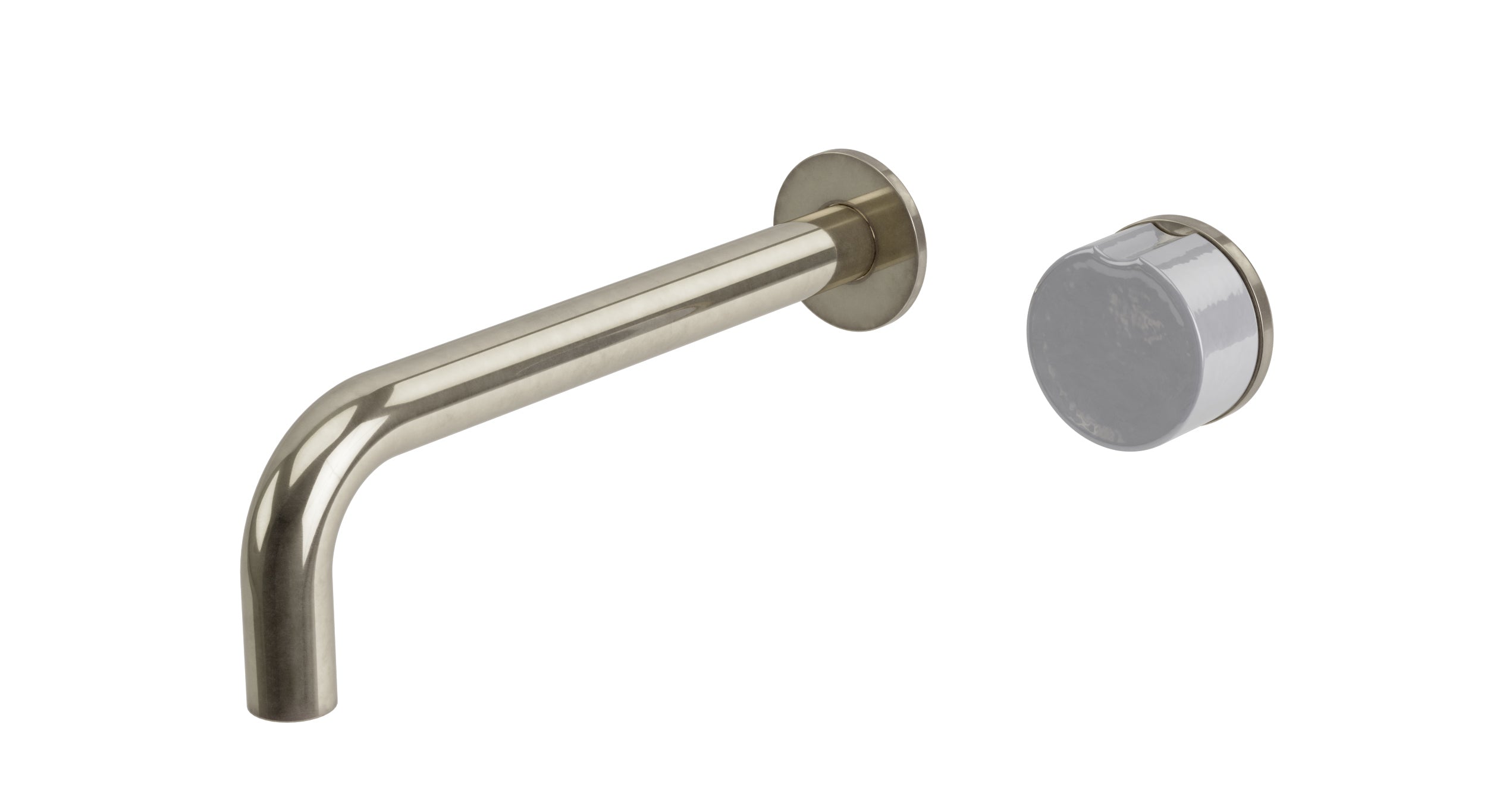 Foundry One Handle Wall Mount 7.5" Lavatory Faucet with Groove Ceramic Knob Handle in French Nickel