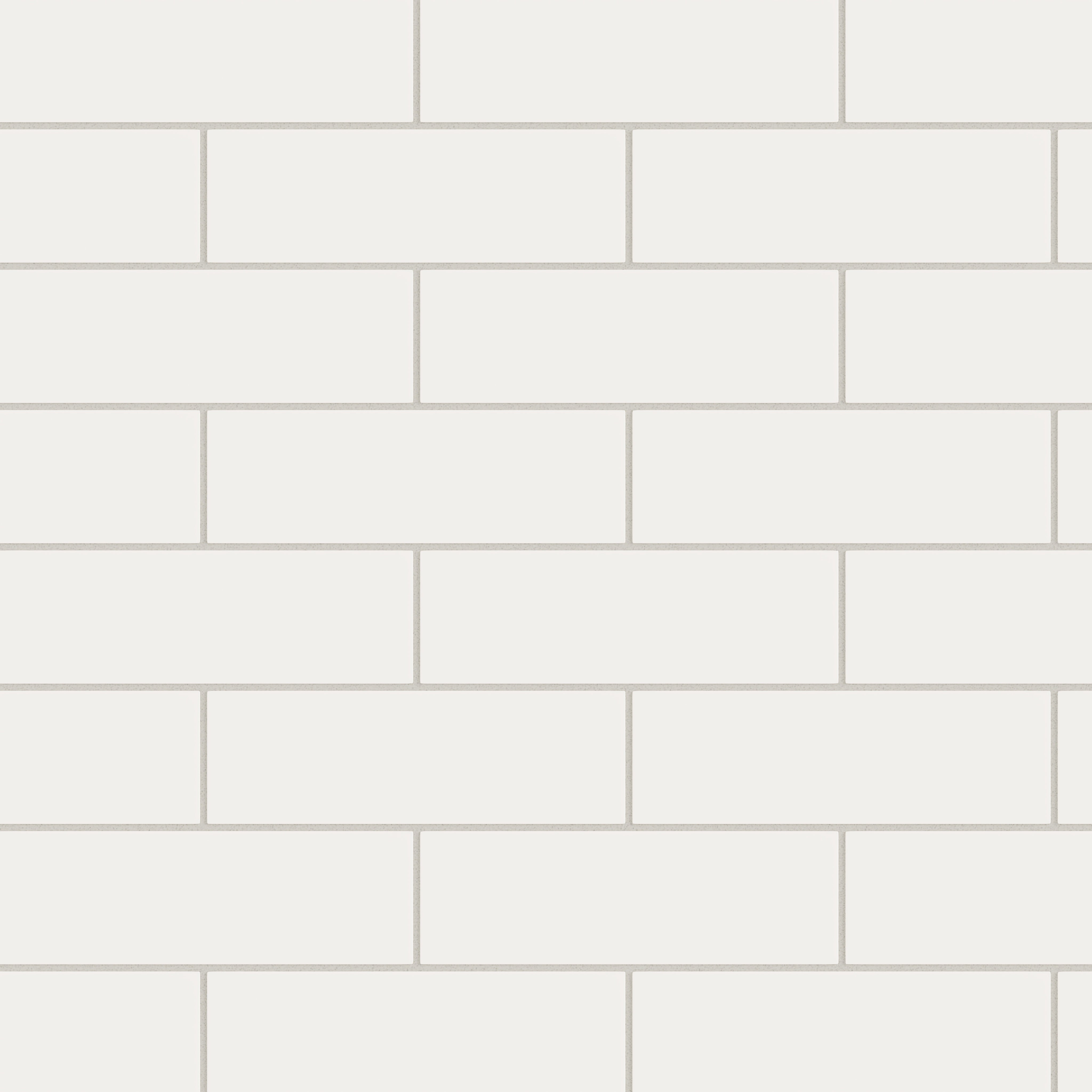 3x9 Natural Press Ceramic Tile in Flake White Matte