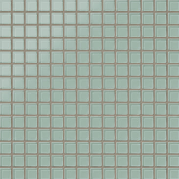 1x1 Straight Set Sheeted Glass Mosaic Tile in Kingfisher Matte