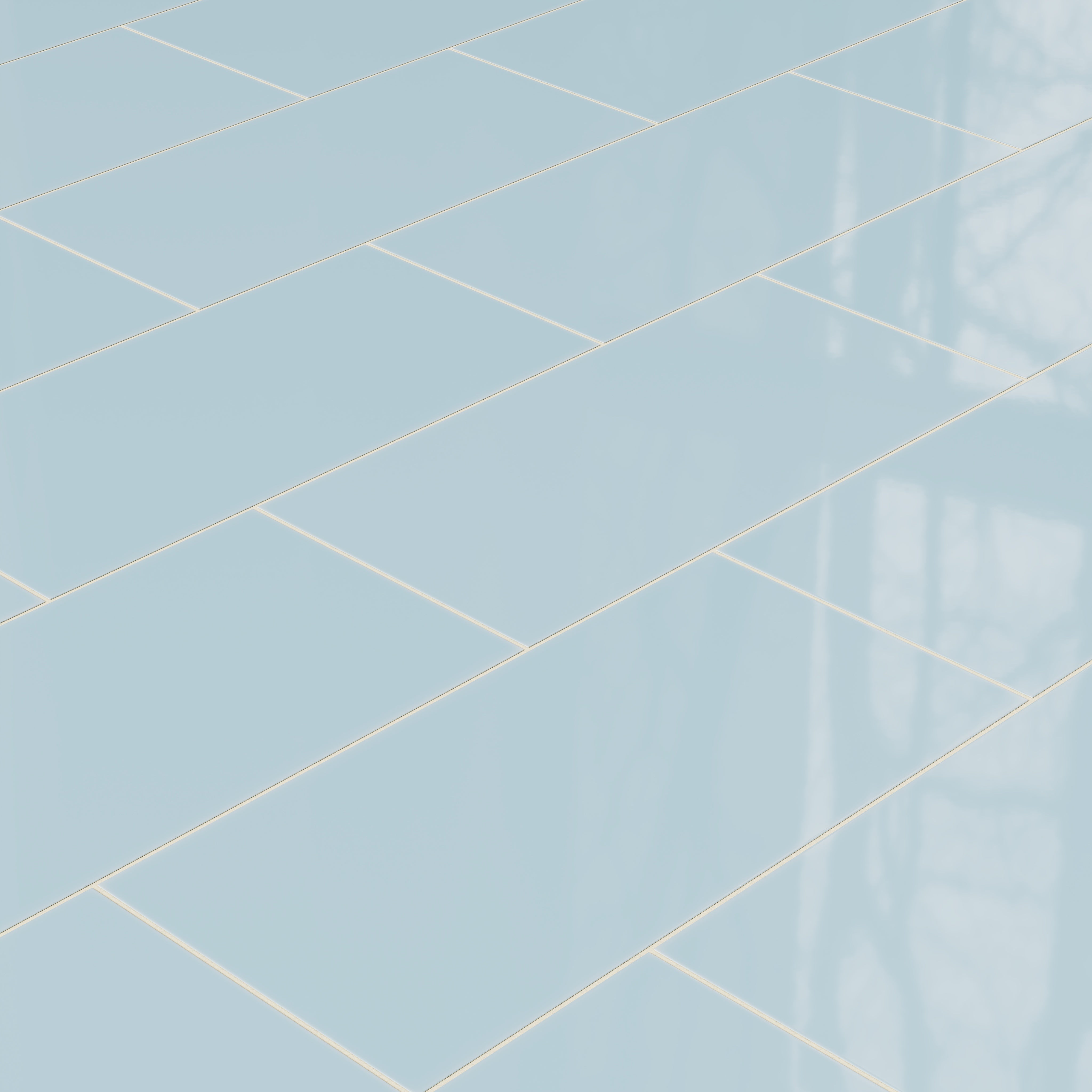 12x24 Natural Press Ceramic Tile in Egyptian Blue Gloss