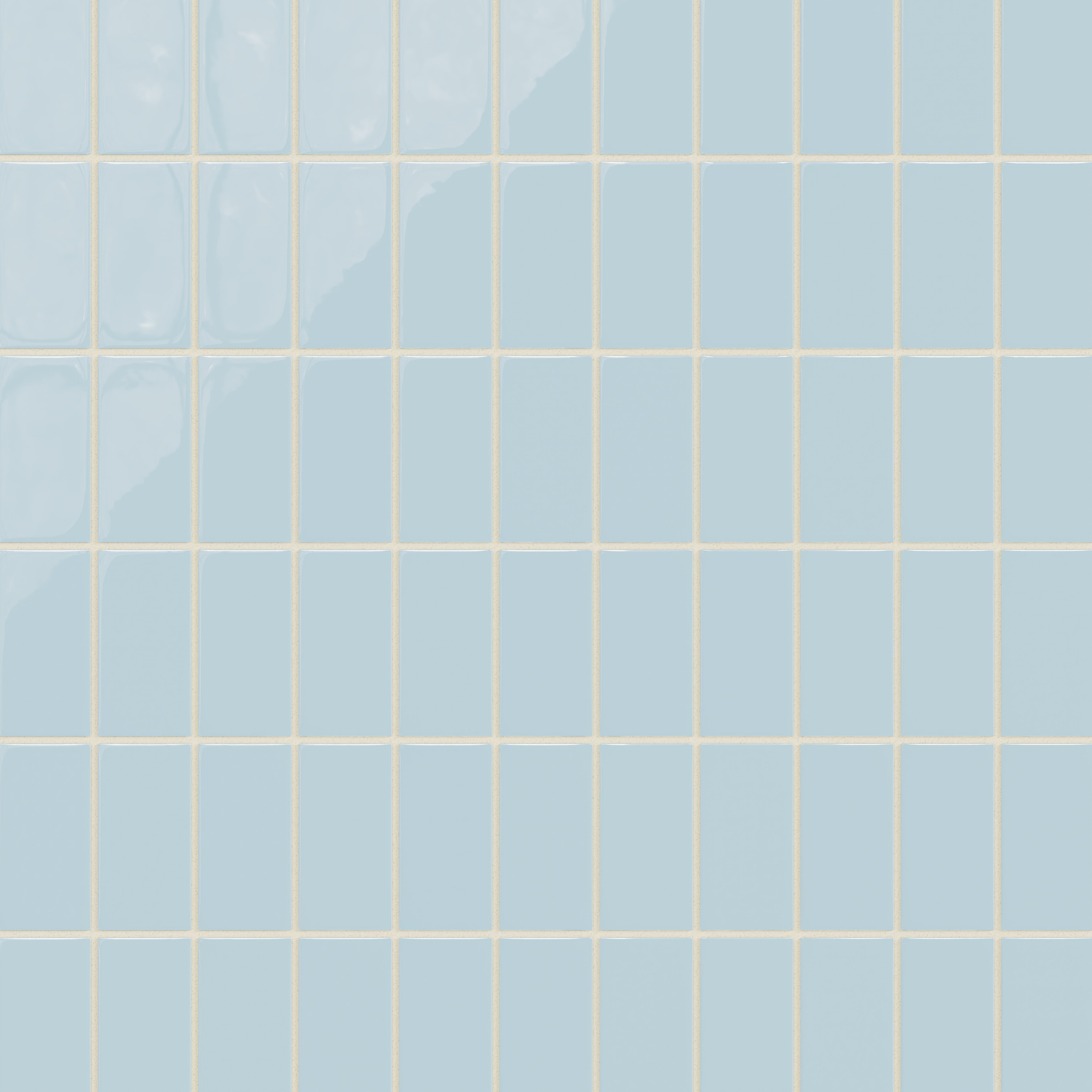 2x4 Straight Set Sheeted Natural Press Ceramic Mosaic Tile in Egyptian Blue Gloss