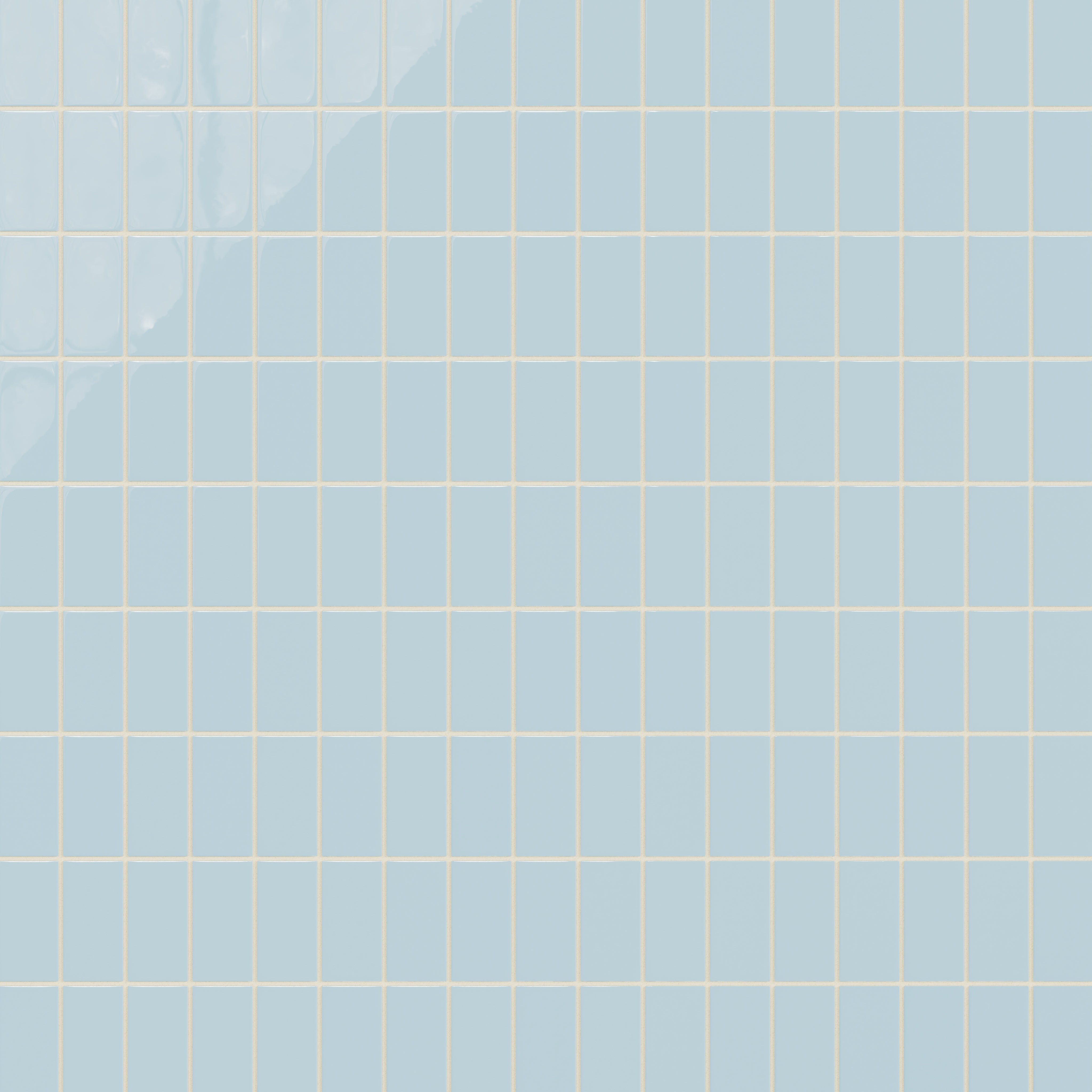2x4 Straight Set Sheeted Natural Press Ceramic Mosaic Tile in Egyptian Blue Gloss