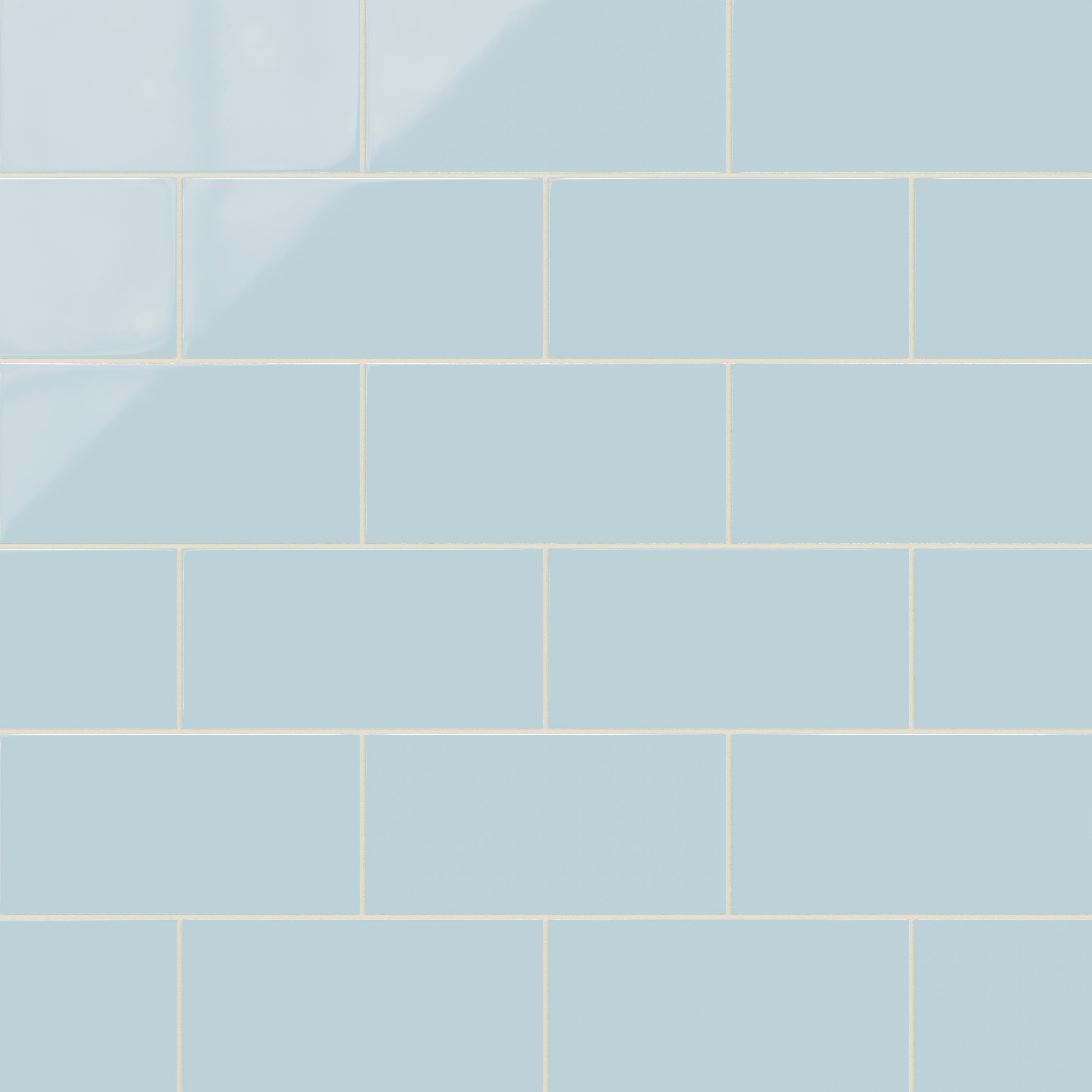 6x12 Natural Press Ceramic Tile in Egyptian Blue Gloss