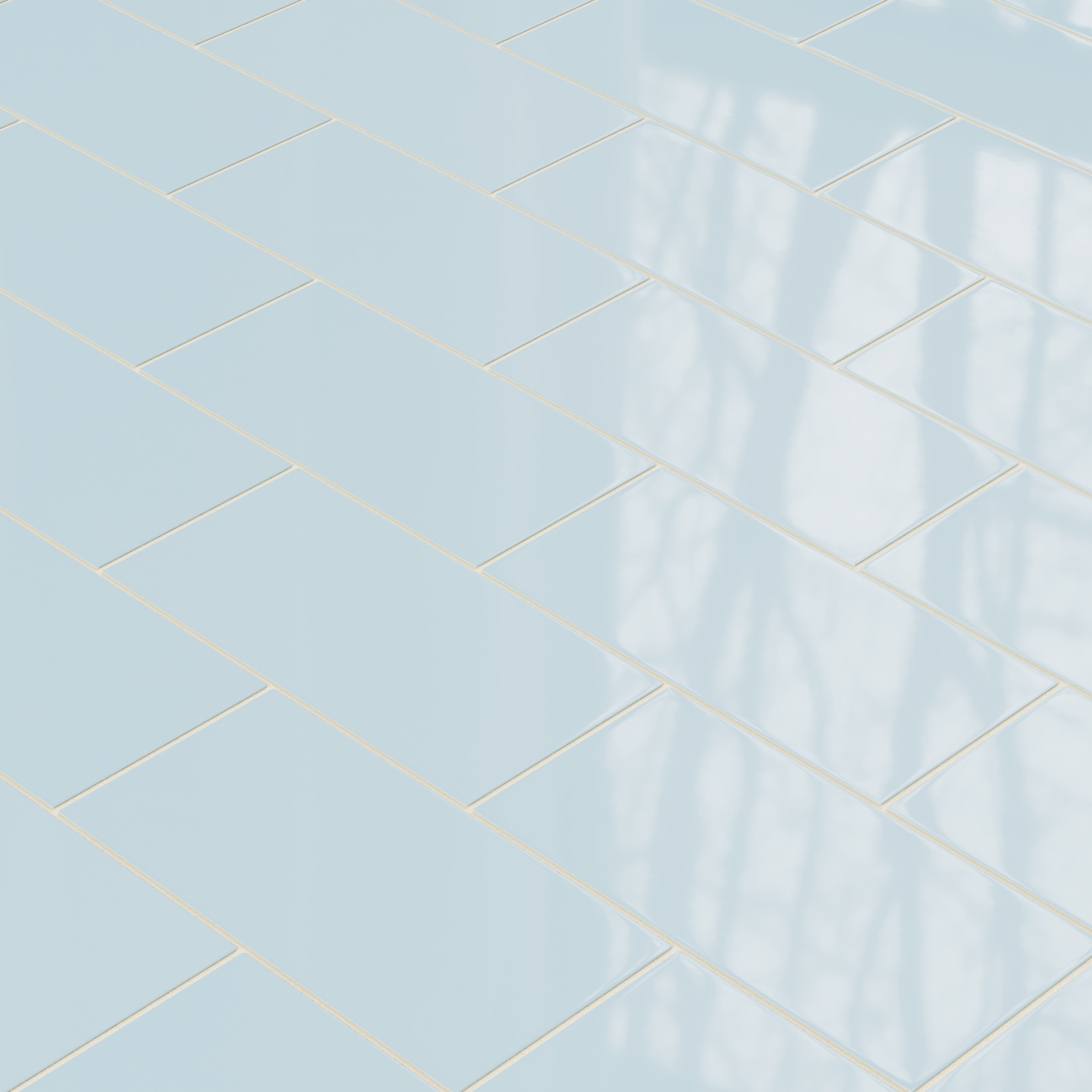 6x12 Natural Press Ceramic Tile in Egyptian Blue Gloss