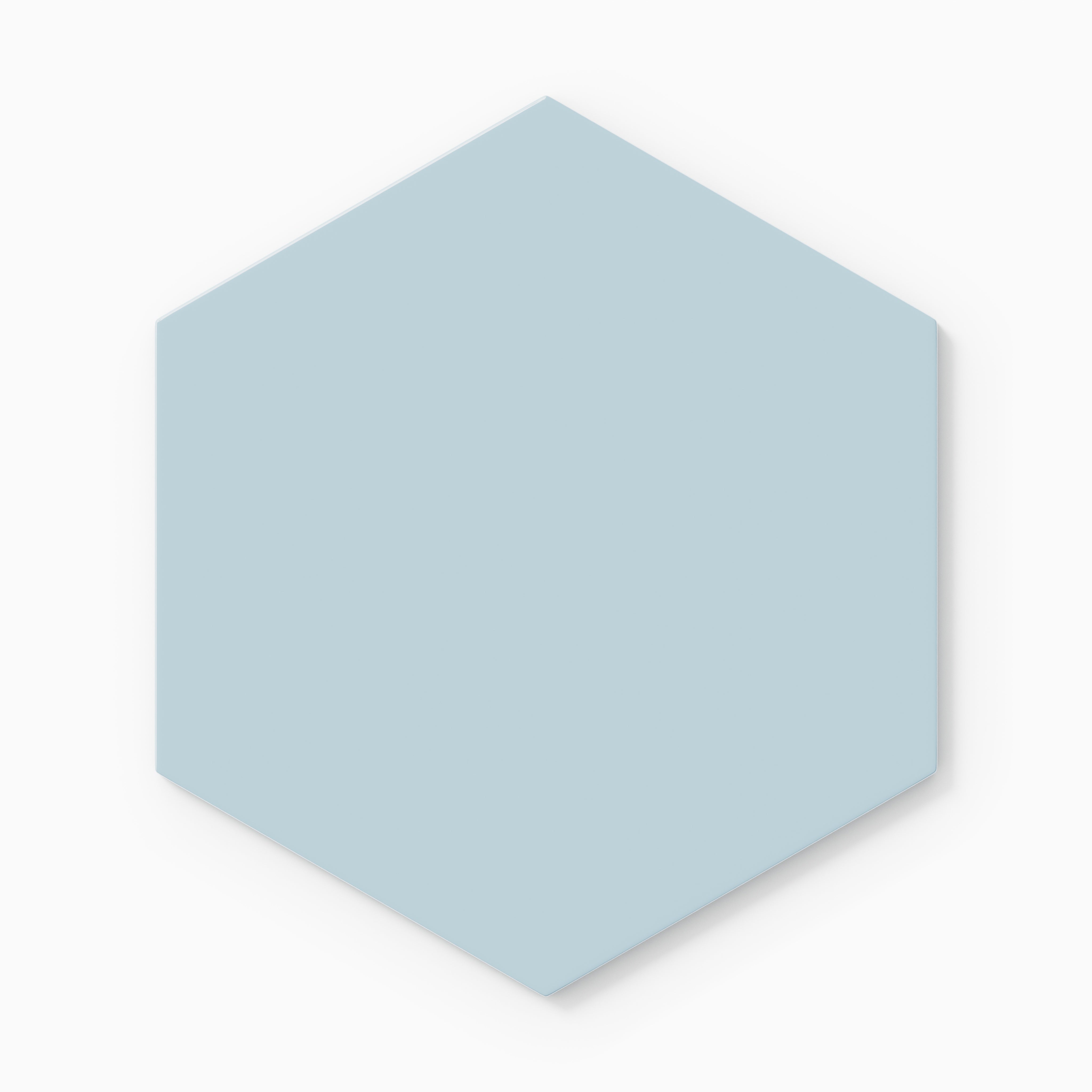 8" Hexagon Natural Press Ceramic Tile in Egyptian Blue Gloss
