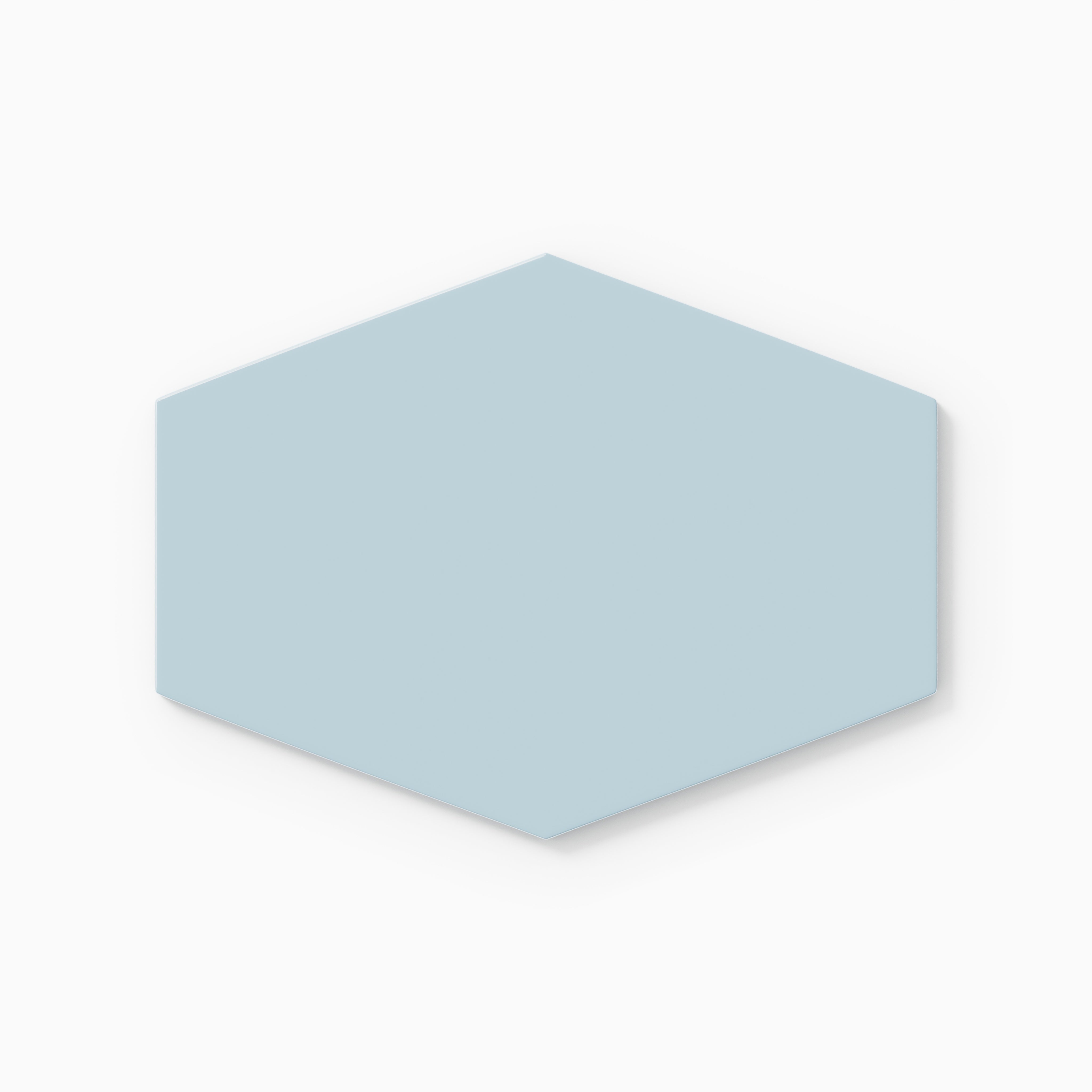 Elongated Hexagon Natural Press Ceramic Tile in Egyptian Blue Gloss