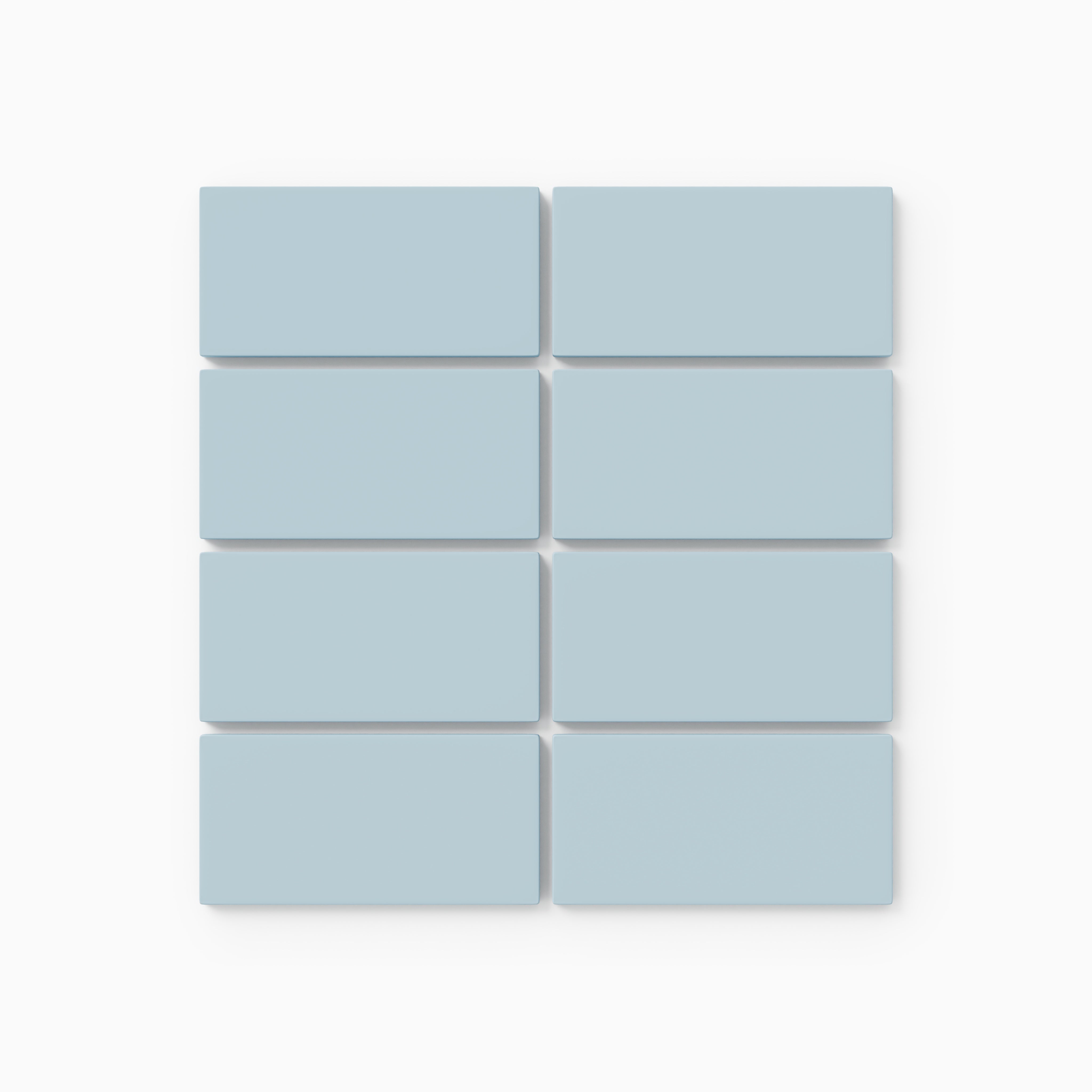 2x4 Straight Set Sheeted Natural Press Ceramic Mosaic Tile in Egyptian Blue Matte