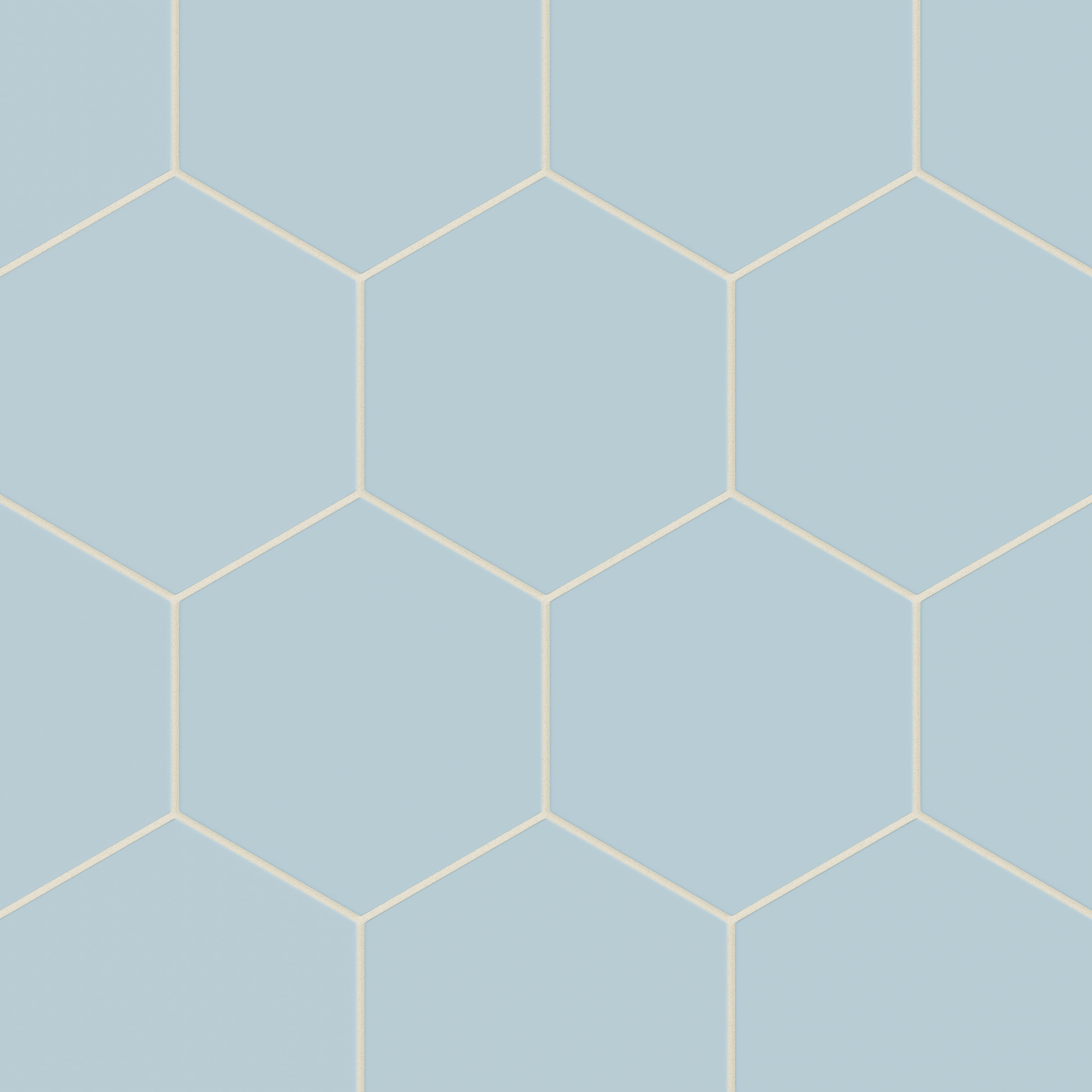8" Hexagon Natural Press Ceramic Tile in Egyptian Blue Matte