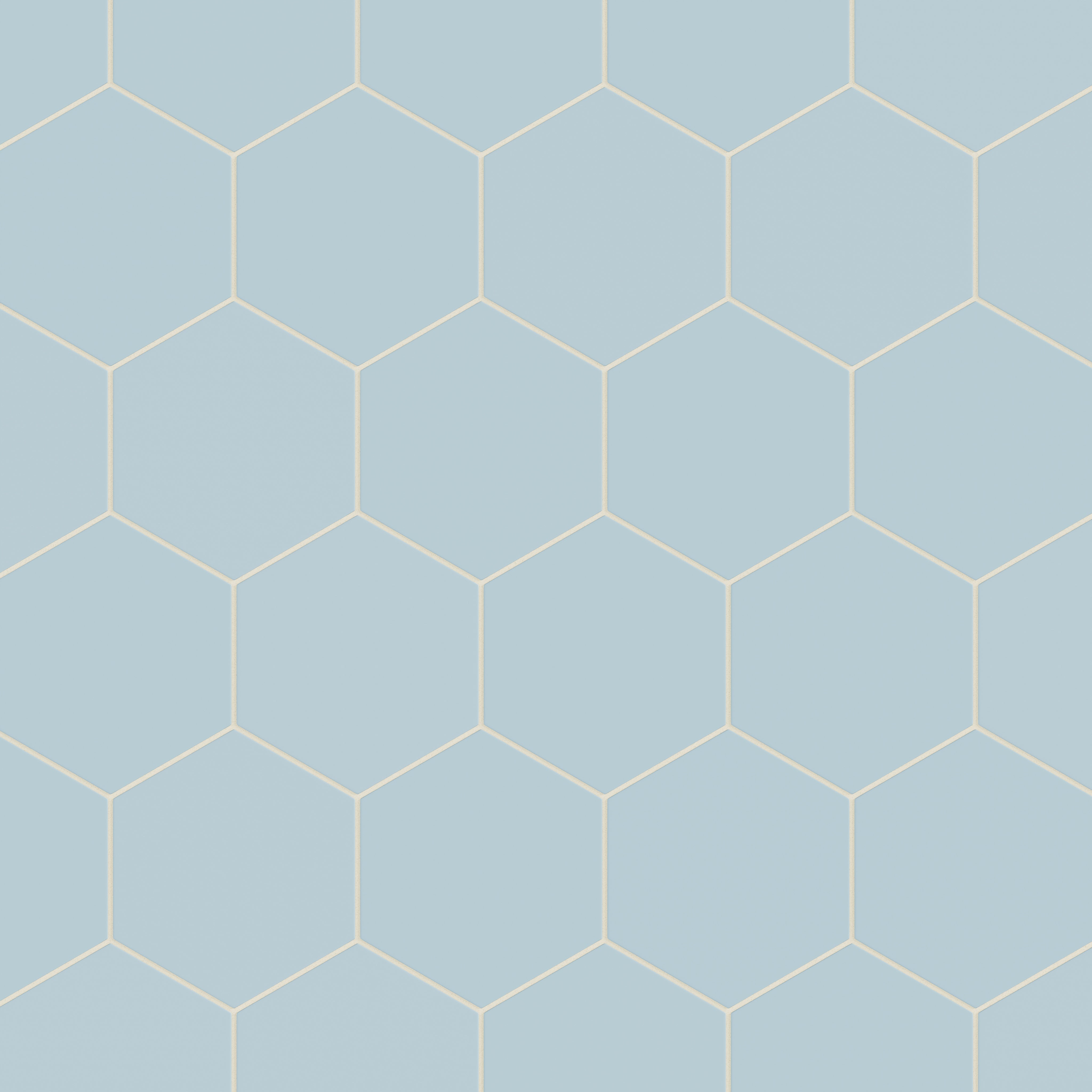 8" Hexagon Natural Press Ceramic Tile in Egyptian Blue Matte