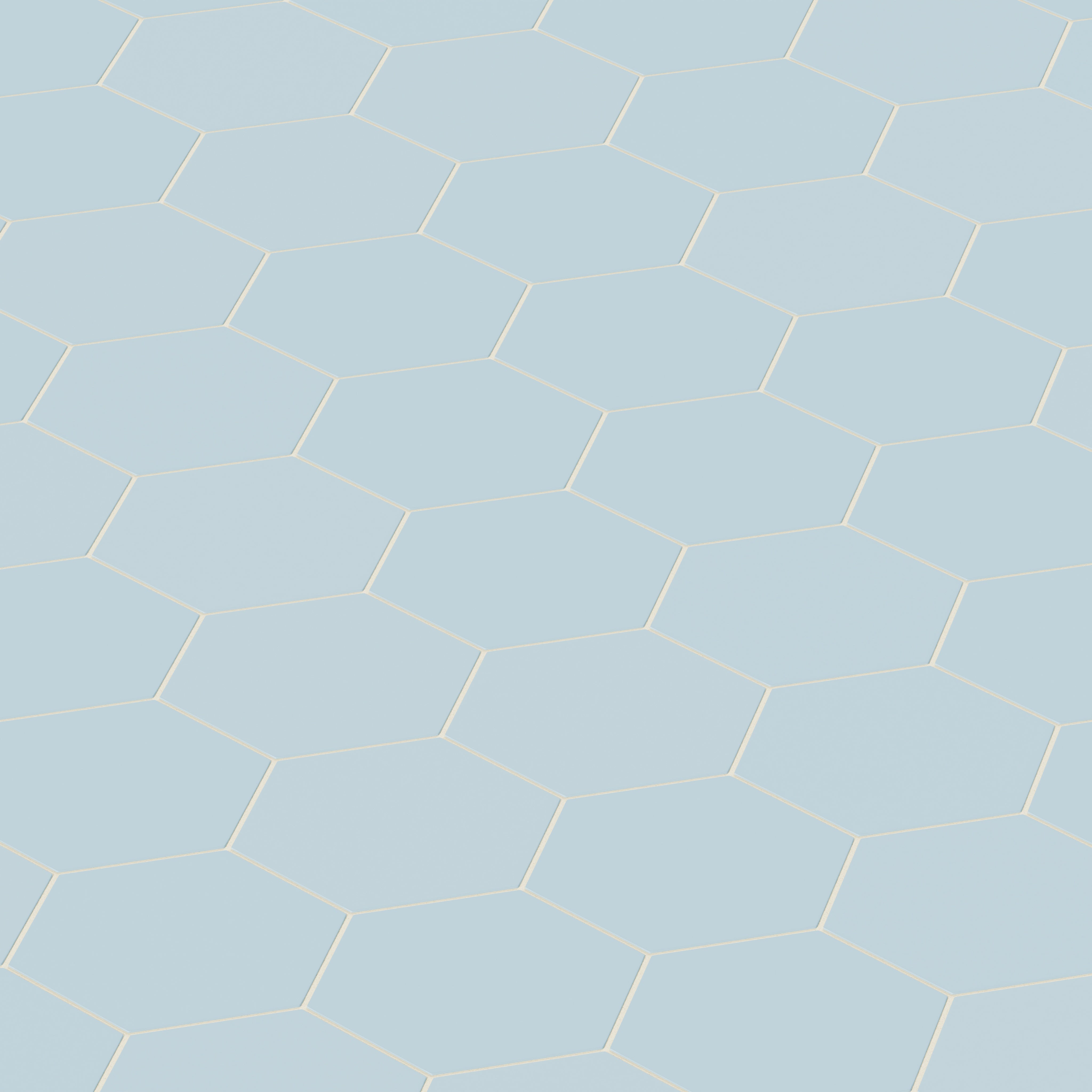 8" Hexagon Natural Press Ceramic Tile in Egyptian Blue Matte