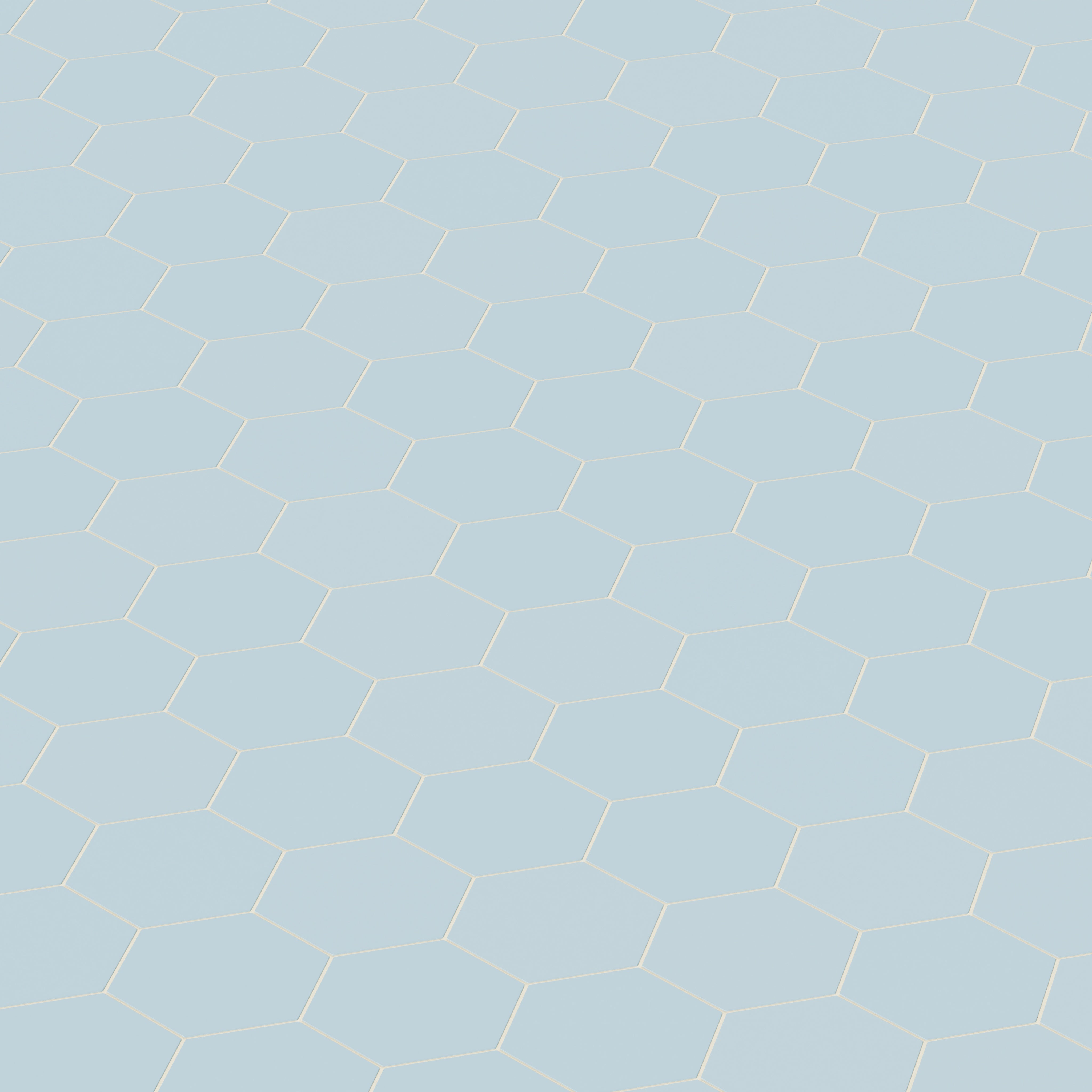 8" Hexagon Natural Press Ceramic Tile in Egyptian Blue Matte