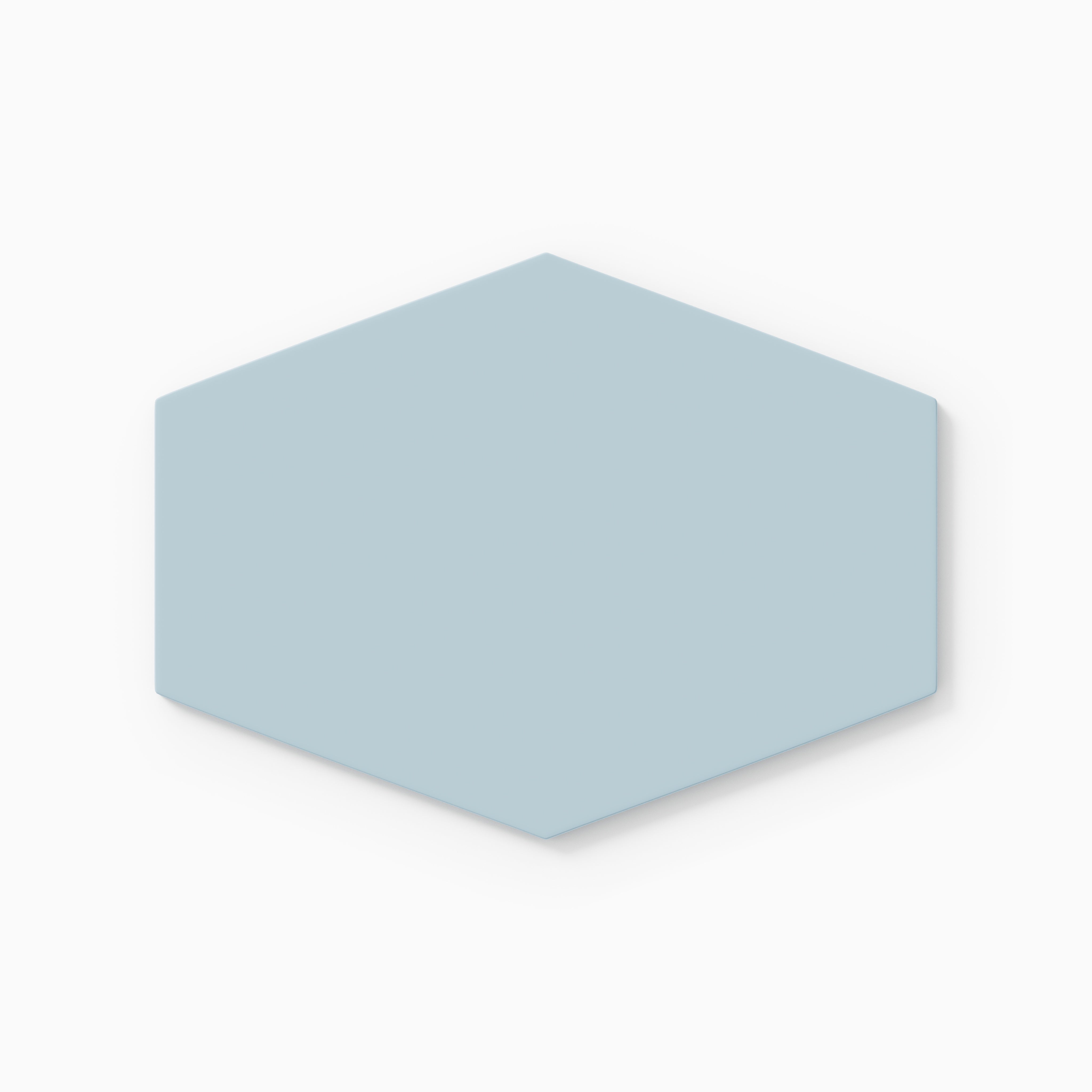 Elongated Hexagon Natural Press Ceramic Tile in Egyptian Blue Matte