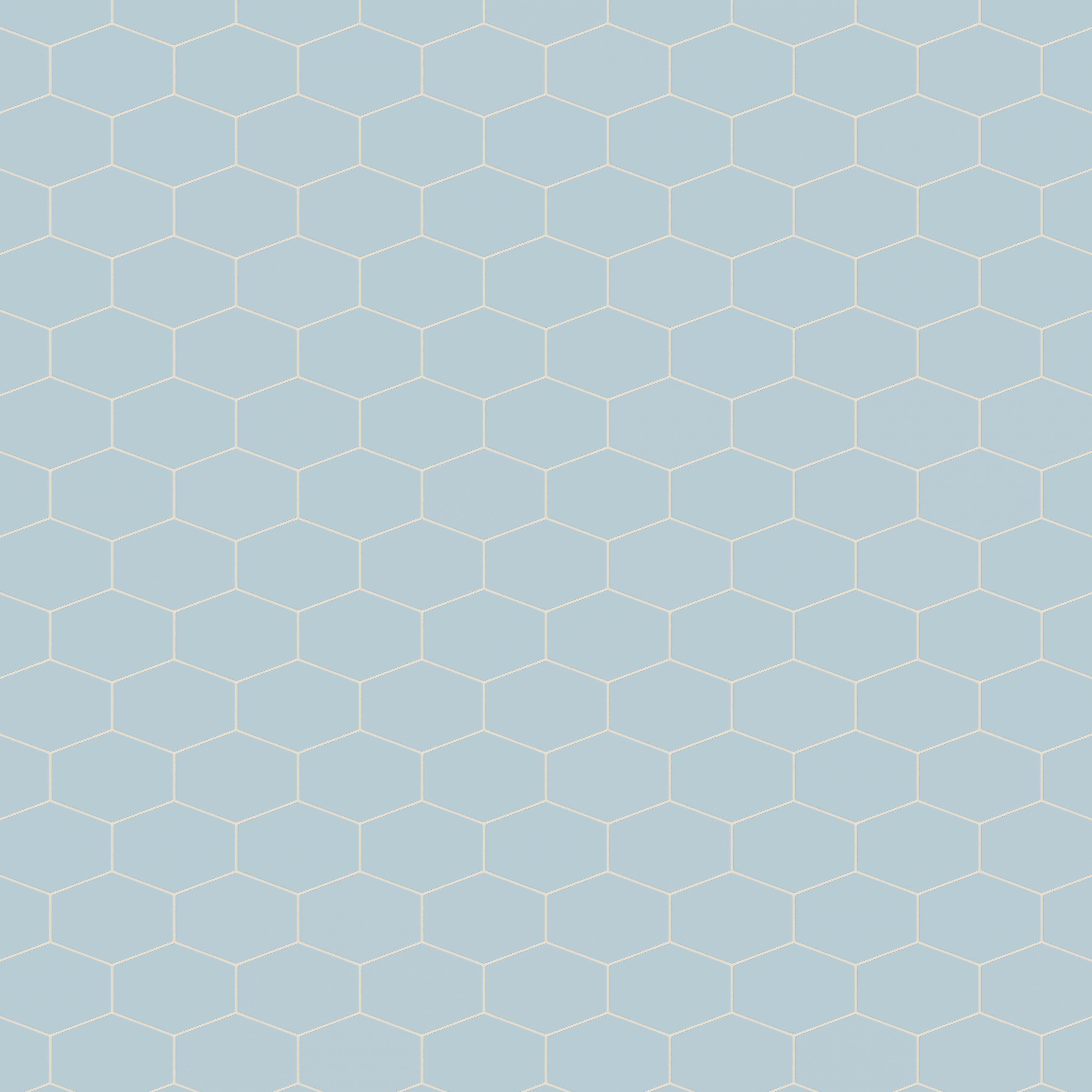 Elongated Hexagon Natural Press Ceramic Tile in Egyptian Blue Matte