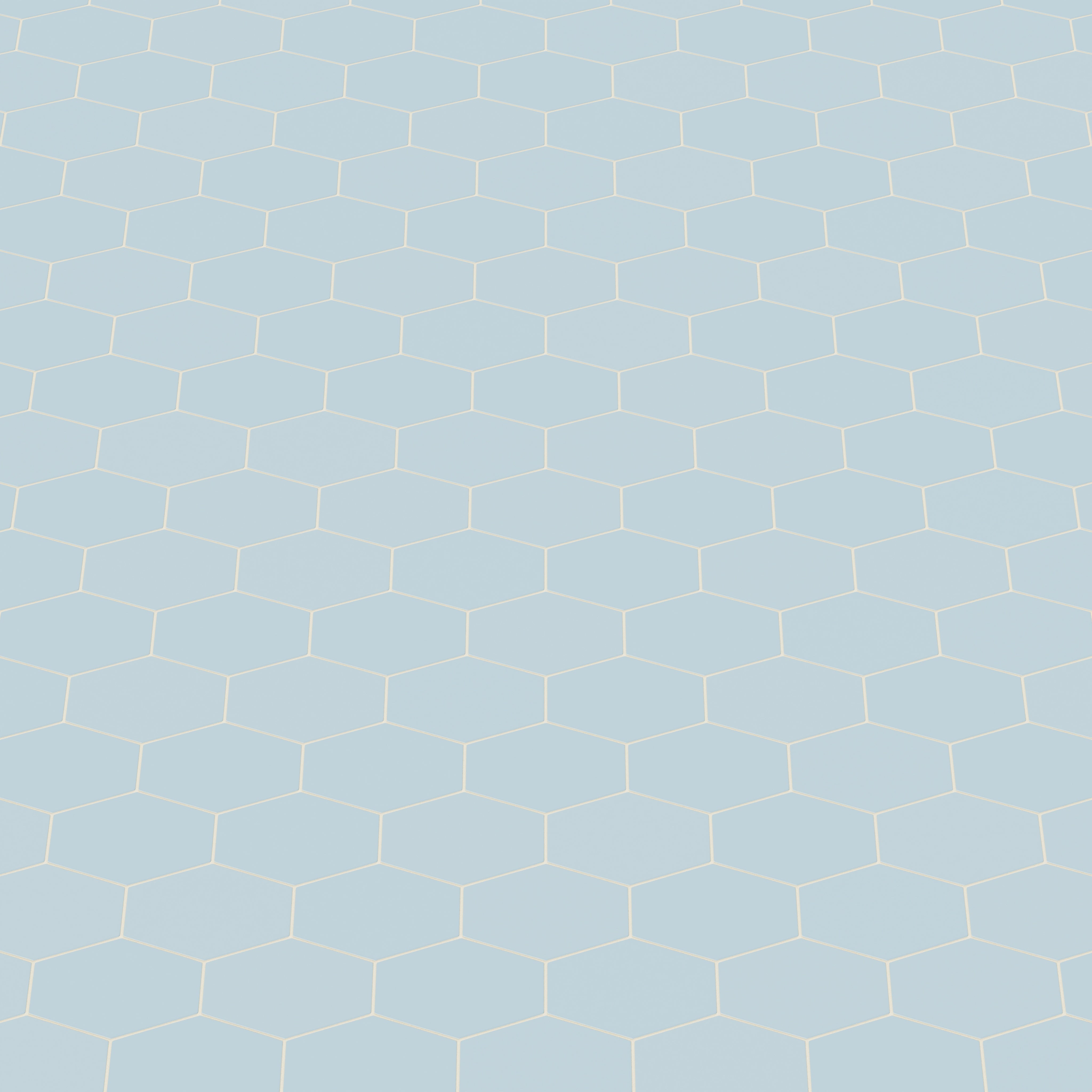 Elongated Hexagon Natural Press Ceramic Tile in Egyptian Blue Matte