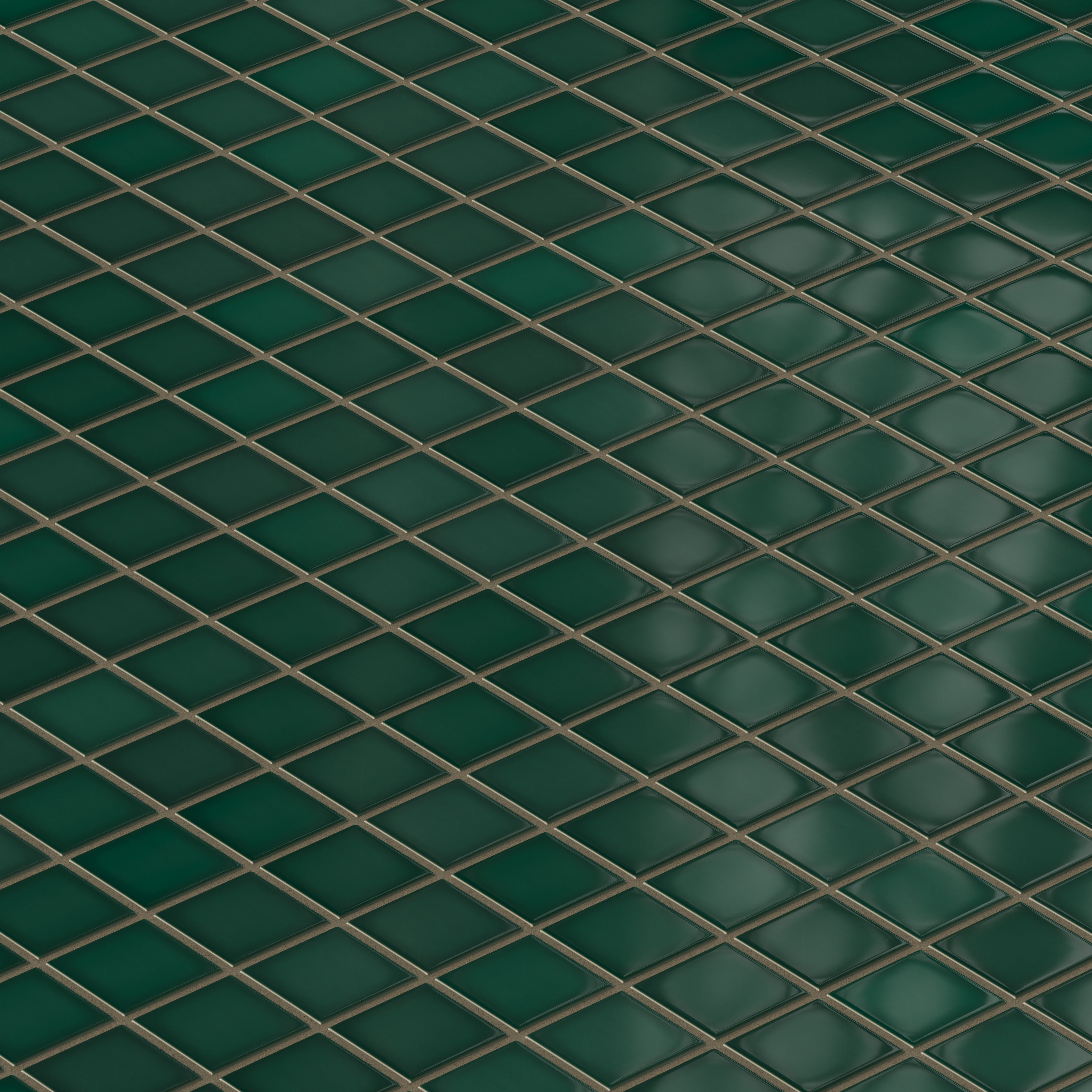 2x2 Straight Set Sheeted Original Ceramic Mosaic Tile in Evergreen Gloss