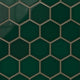 6" Hexagon Original Ceramic Tile in Evergreen Gloss