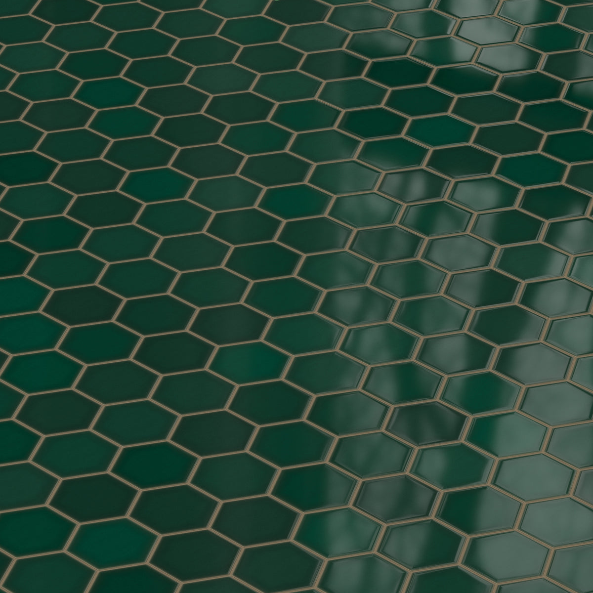 6" Hexagon Original Ceramic Tile in Evergreen Gloss