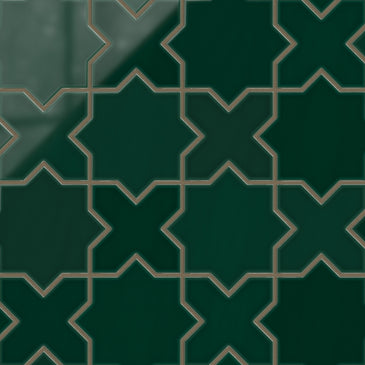 Star & Cross Original Ceramic Tile in Evergreen Gloss