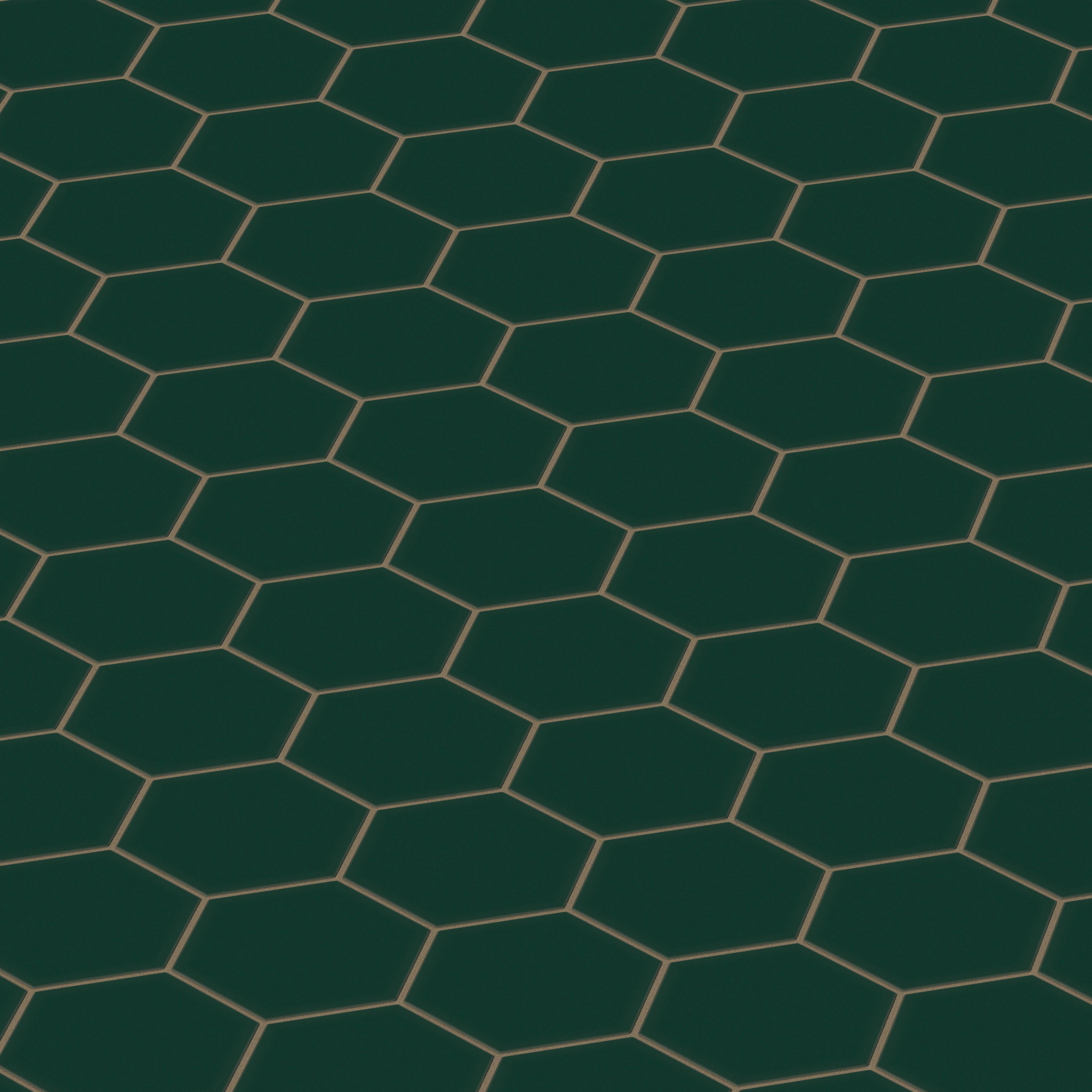 6" Hexagon Original Ceramic Tile in Evergreen Matte