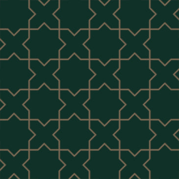 Mini Star & Cross Original Ceramic Tile in Evergreen Matte