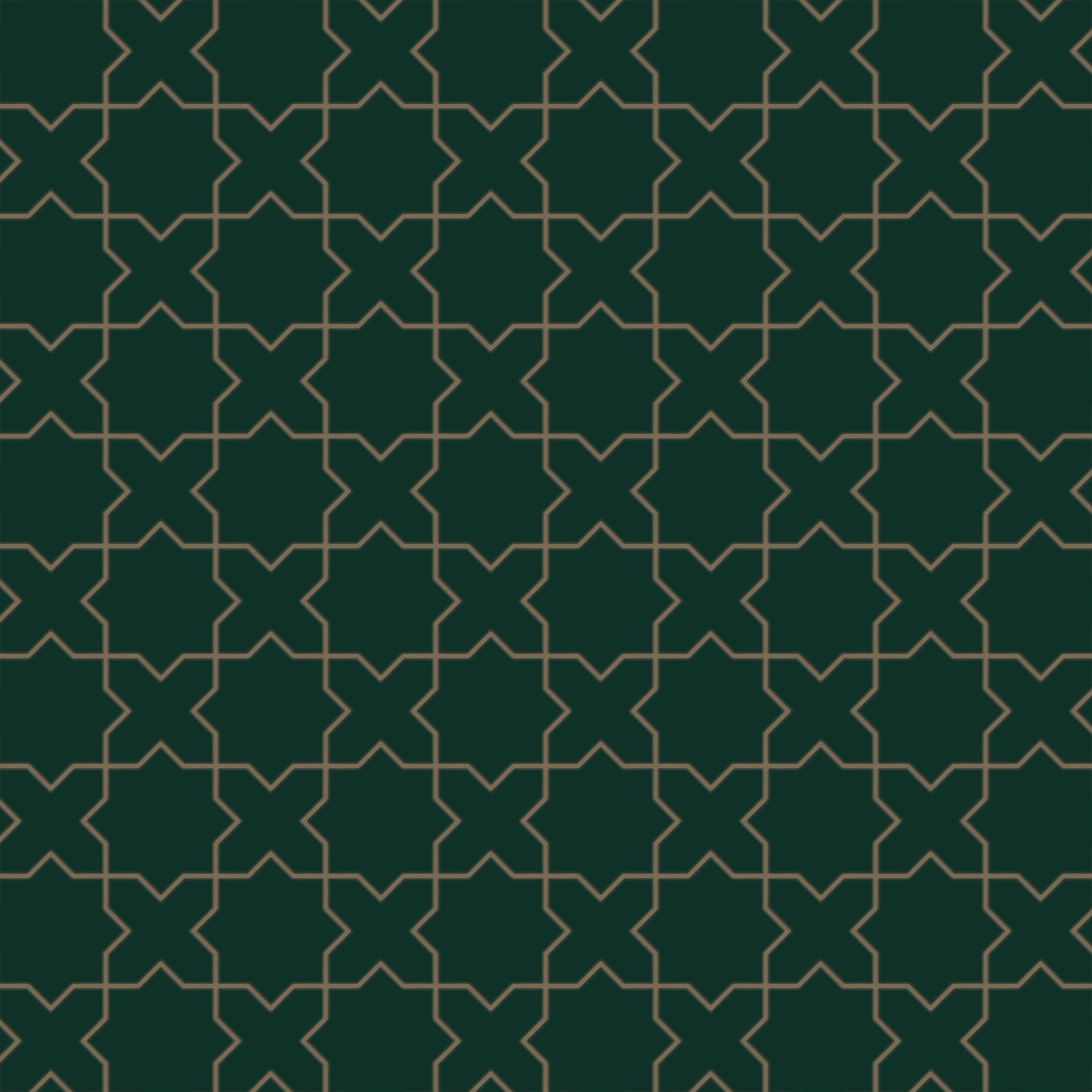 Mini Star & Cross Original Ceramic Tile in Evergreen Matte