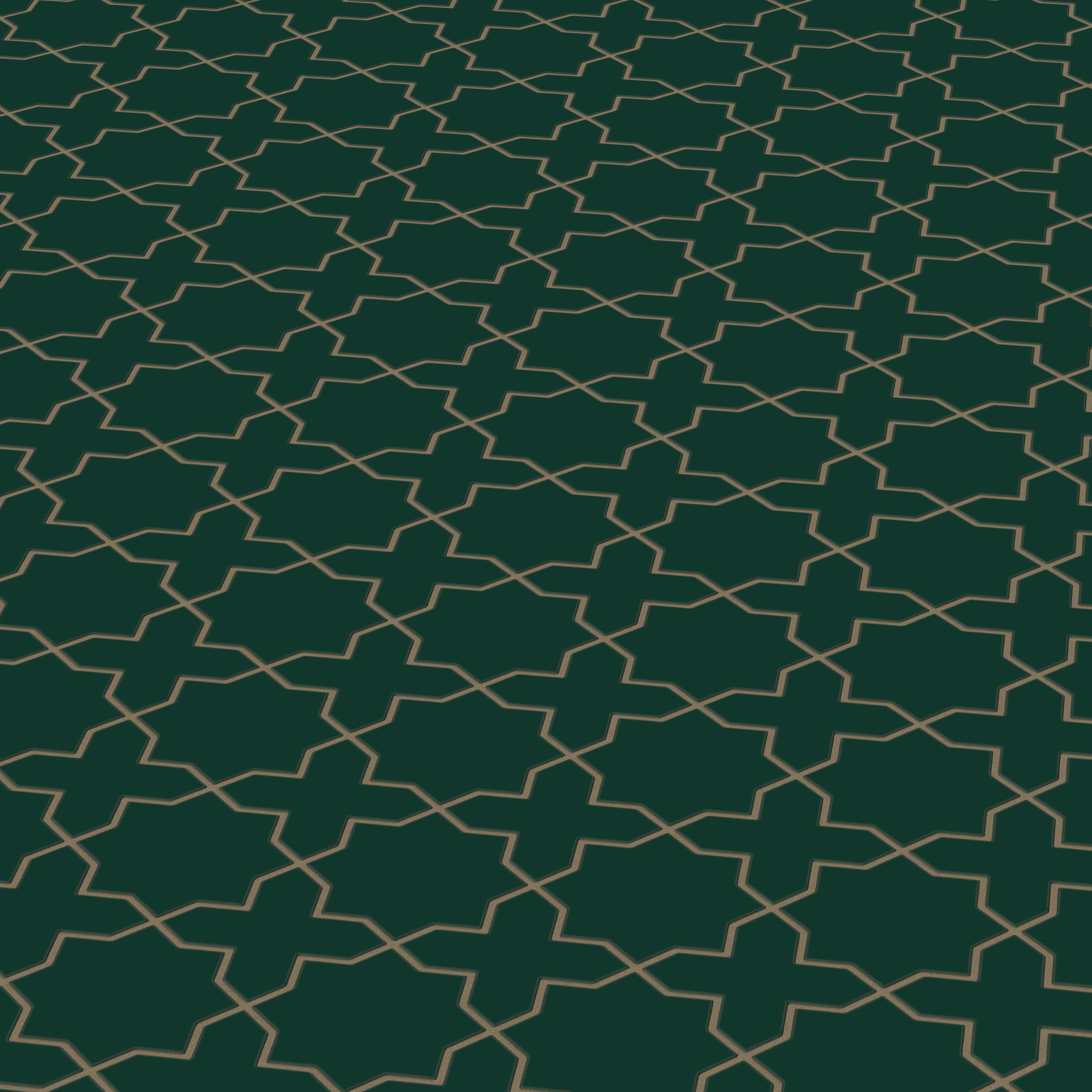 Mini Star & Cross Original Ceramic Tile in Evergreen Matte