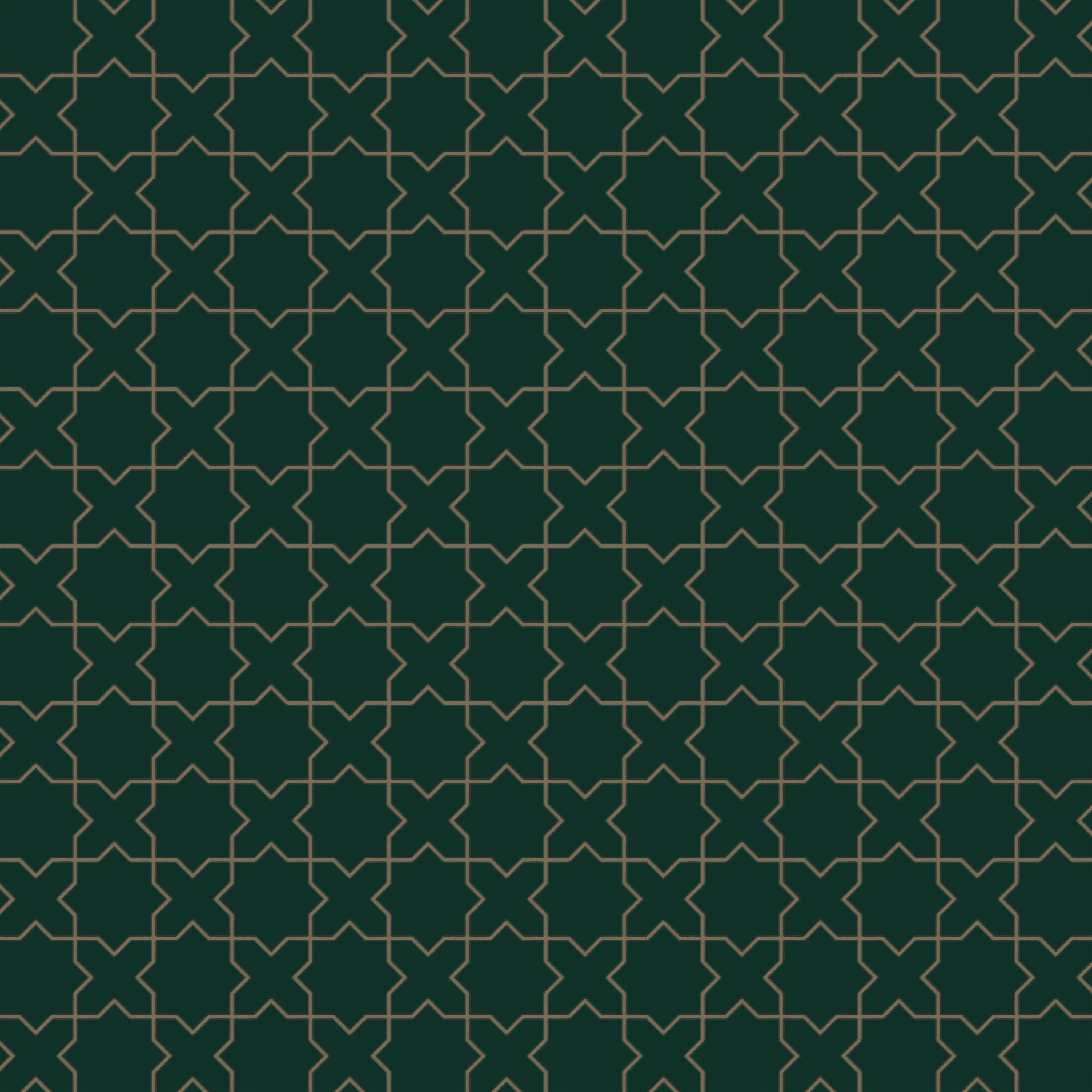 Mini Star & Cross Original Ceramic Tile in Evergreen Matte
